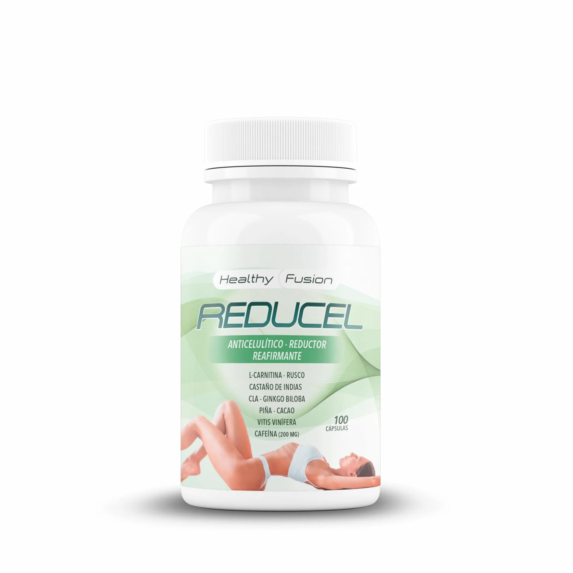 Reducel Potente Reafirmante Anticelulítico 100 Cápsulas L-Carnitina Cafeína CLA
