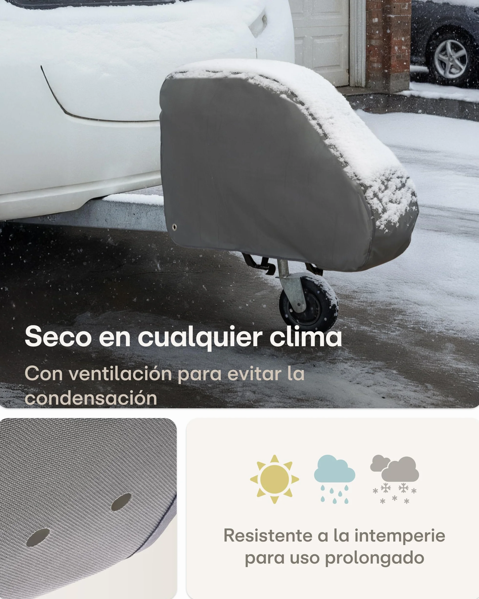 Praknu Funda Lanza Caravana Impermeable – Extra Gruesa – Protección Resistente Todo Clima – PVC Impermeable y Resistente a los Rayos UV