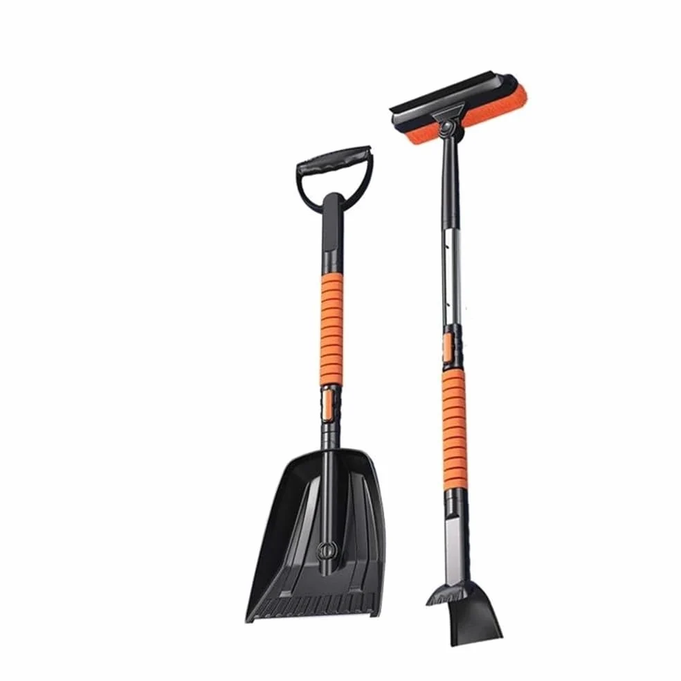 Rascador de hielo para coche Coches Pala De Nieve Desmontable Ventana De Cristal Limpiador De Nieve Expandible Nieve Raspador Cepillo Coche Invierno Herramienta De Limpieza Rascadores de hielo para co