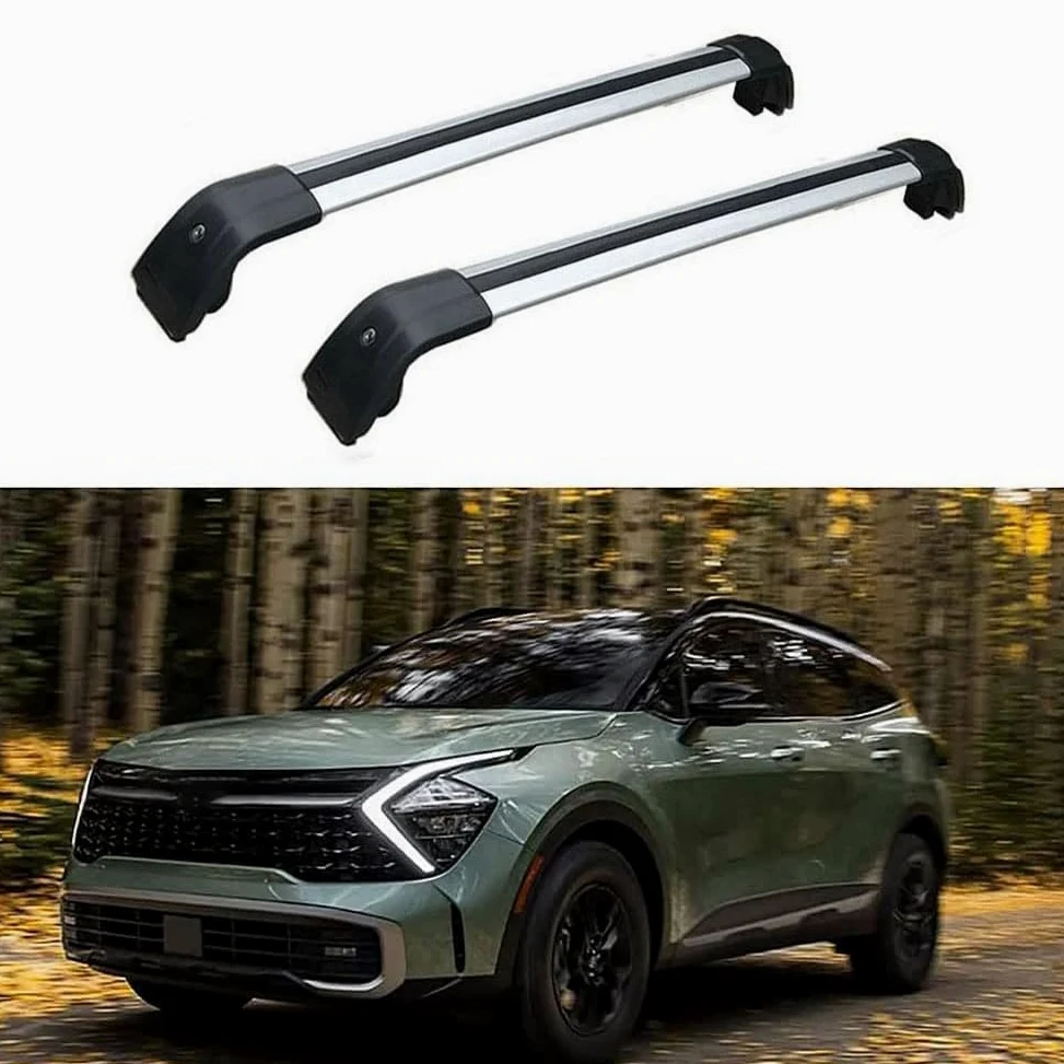 Barras de Techo para KIA New Sportage 2023 2024,Portaequipajes En El Techo del Coche Barandilla De Carga Rieles De Techo,C
