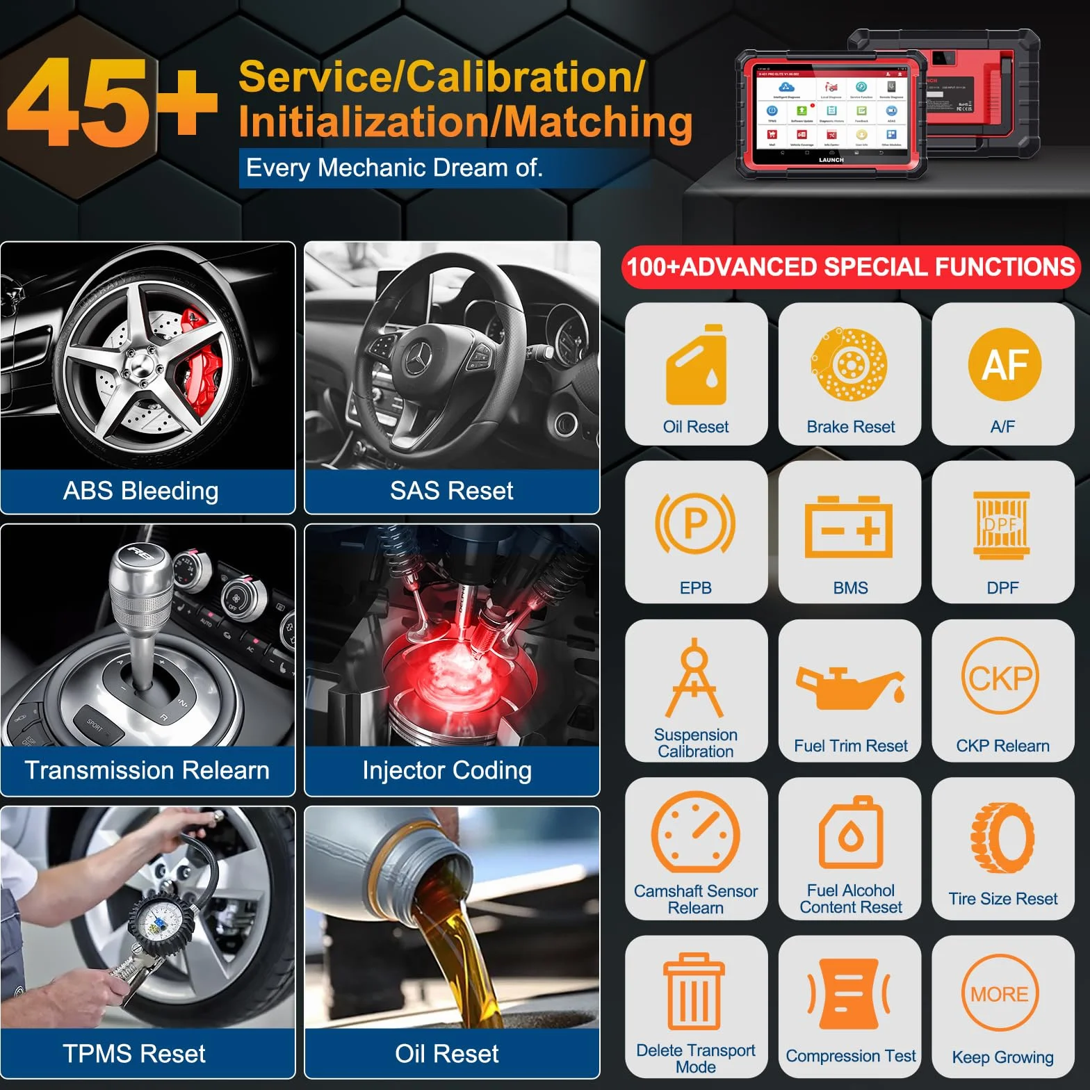 LAUNCH X431 Pro Elite obd2 Diagnosis Coche multimarca, Bidireccional Maquina Diagnosis Coche, Codificación ECU Online,Sistema Completo Diagnosis 45+ Reajuste,CANFD DOIP,FCA, 2 Años de Actualización