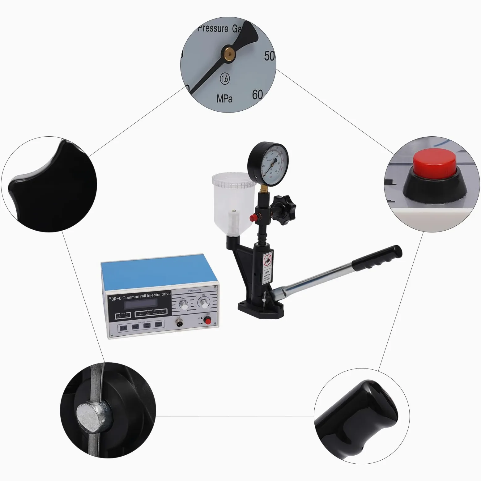 0-8000 PSI Common Rail Injector Tester Multifuncional Diesel Inyector Tester Common Rail Comprobador de Inyectores de Inyectores