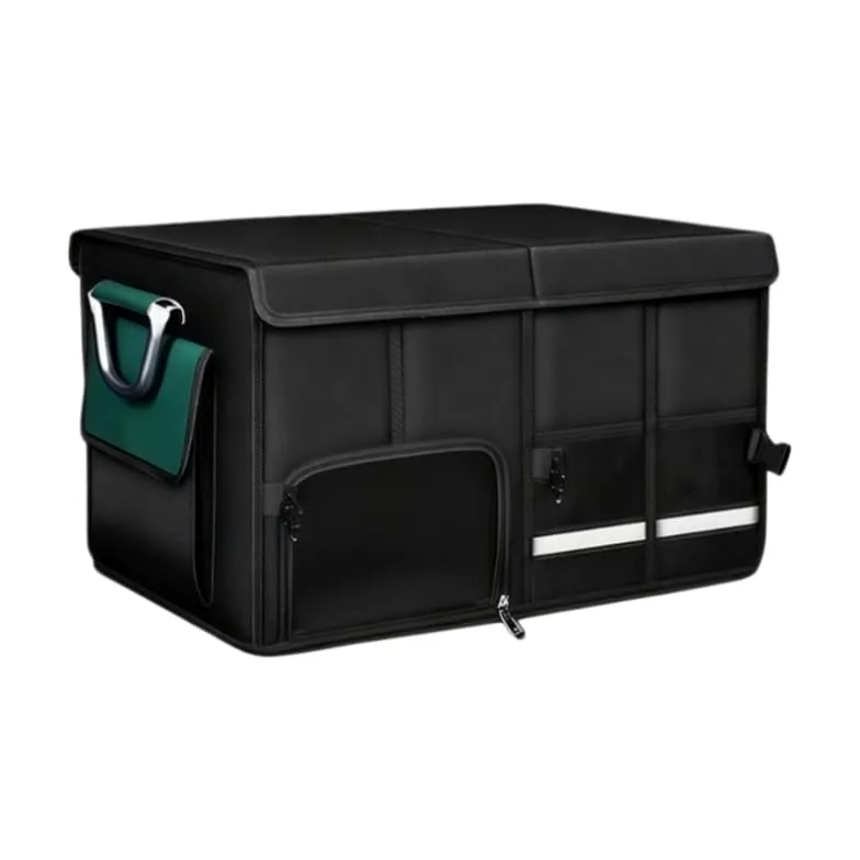 Organizador de Maletero de Coche para Chrysler Ypsilon/Voyager/Grand Voyager Caja de Almacenamiento Plegable de Nylon Bolsa de Carga para Auto con Compartimento para Zapatos y Redes,Green