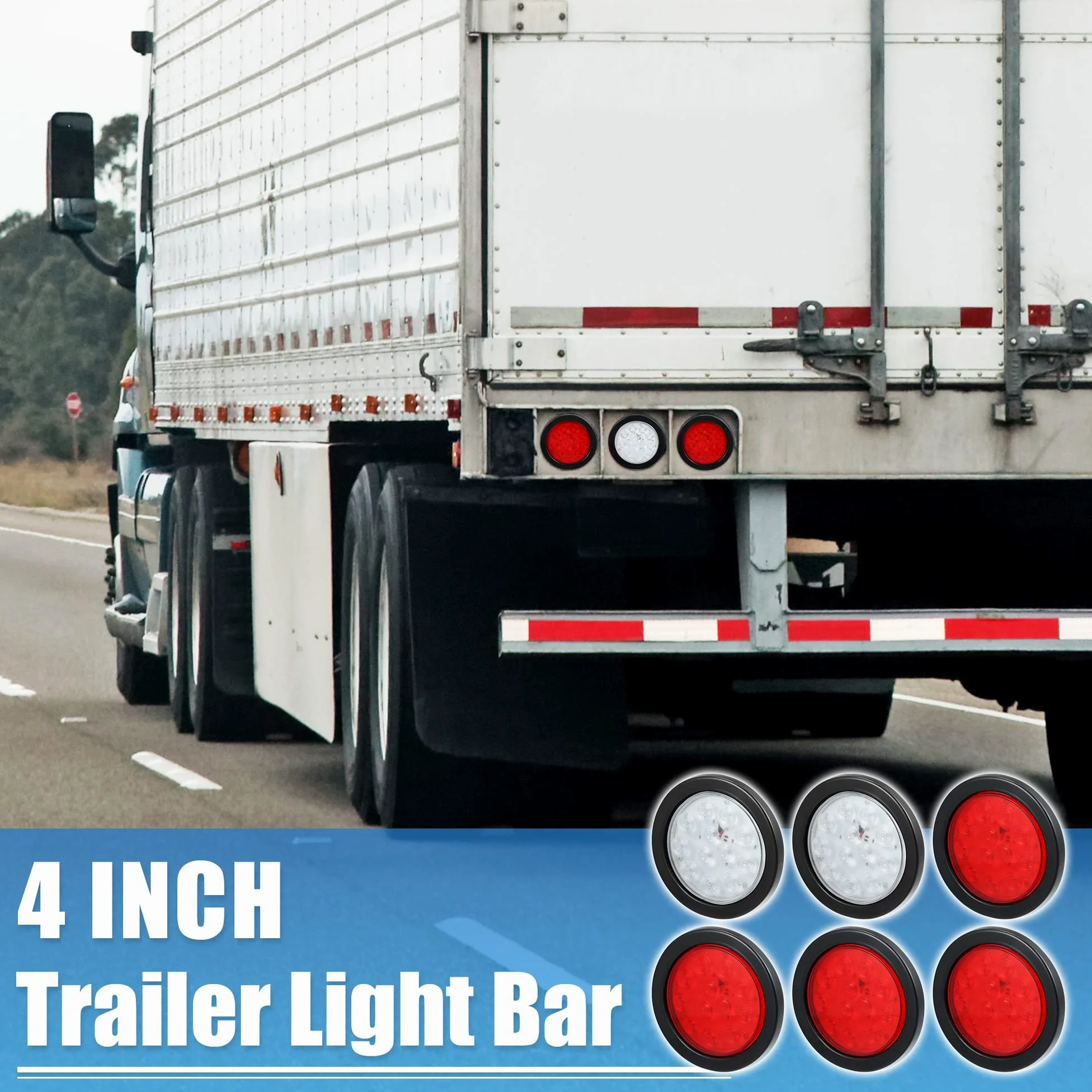 X AUTOHAUX 1 Juego 4" 12 LED Rojo Blanco Remolque Luz Barra Impermeable Marcador ID Barra