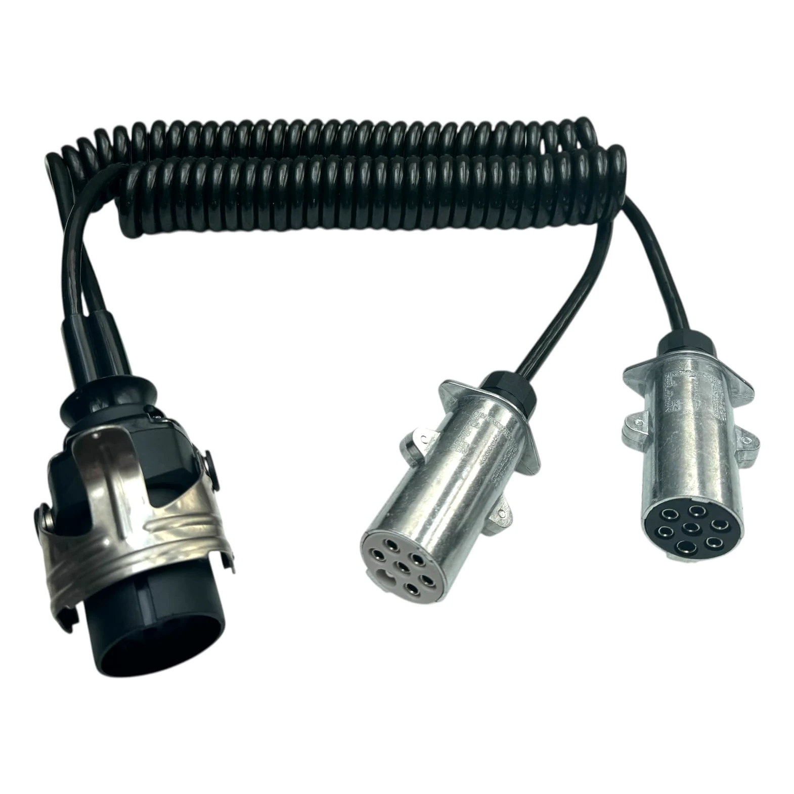Cable en espiral de 3,8 m, 15 pines a 2 adaptadores de 7 polos de 24 V para camiones NFZ