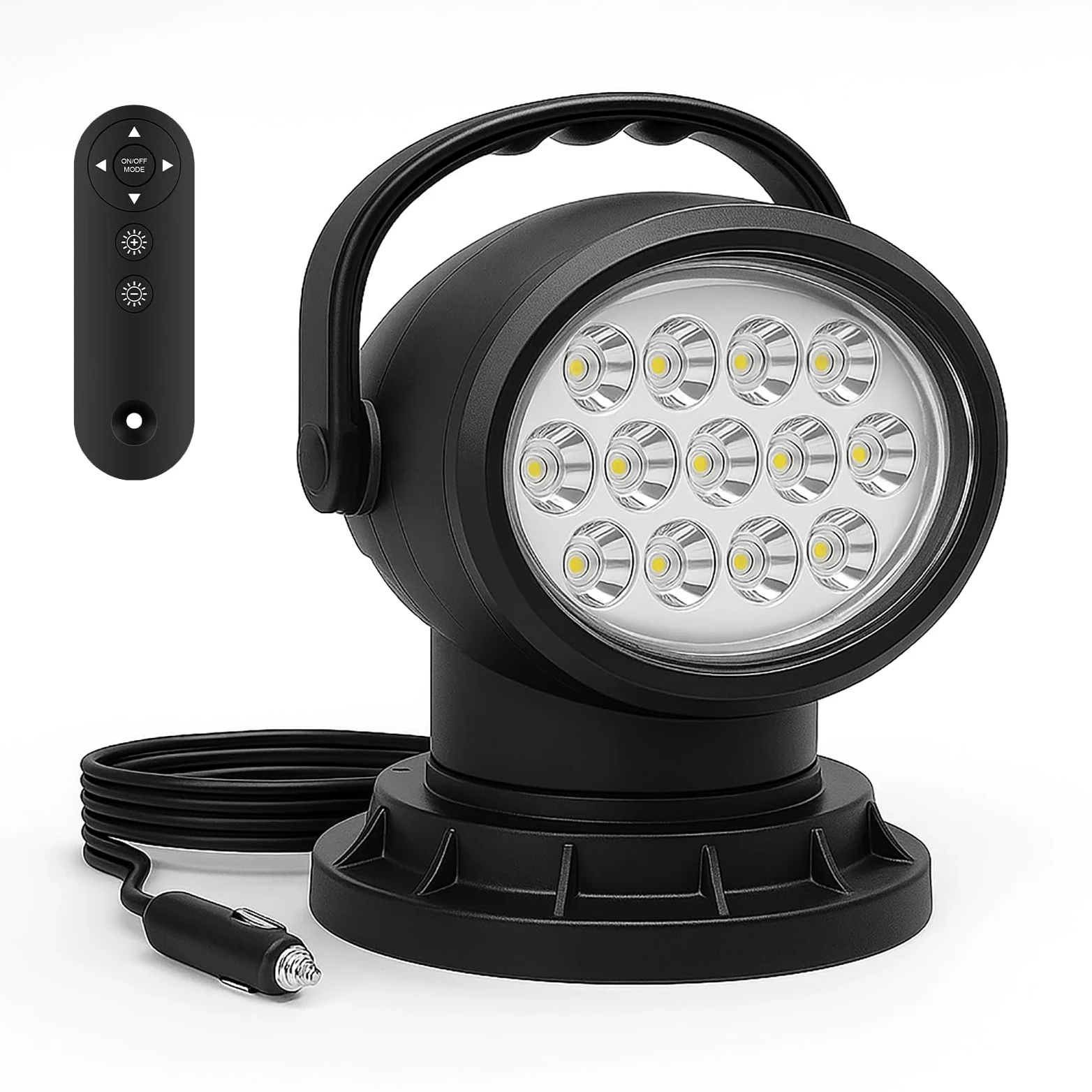 Willpower 50W 360 grados CREE LED Control remoto giratorio LED Reflector Luz de trabajo 12-24V Punto para todoterreno SUV ATV Camiones Barcos y más