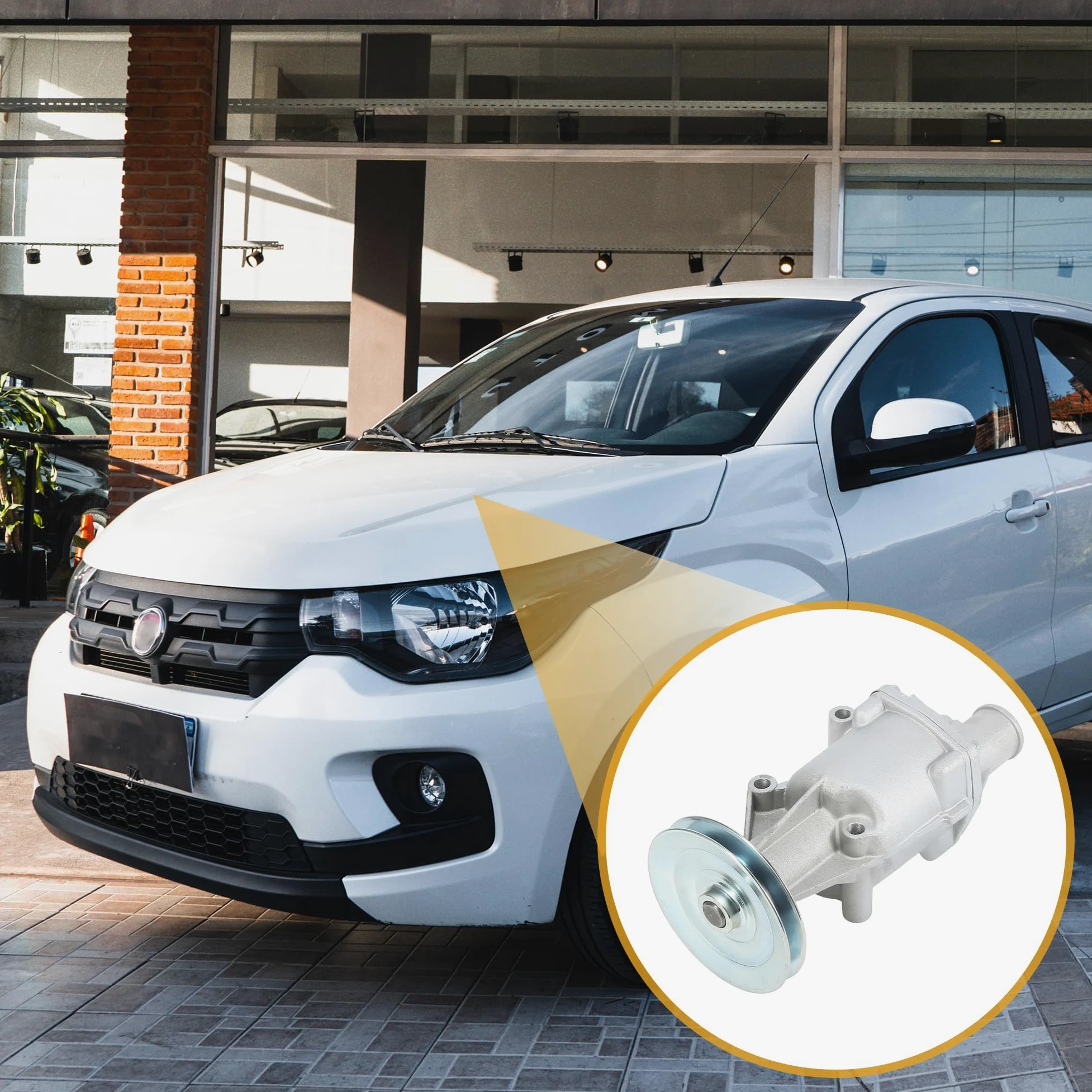 Bomba De Agua Para Seat Marbella Hatchback 0.9 86-98 1 Juego | No. Se020032000A/Hb03200000/5882694/4243672, Material Metal, Color Plateado, Con Junta, Para Seat Ibiza I 0.9 84-93