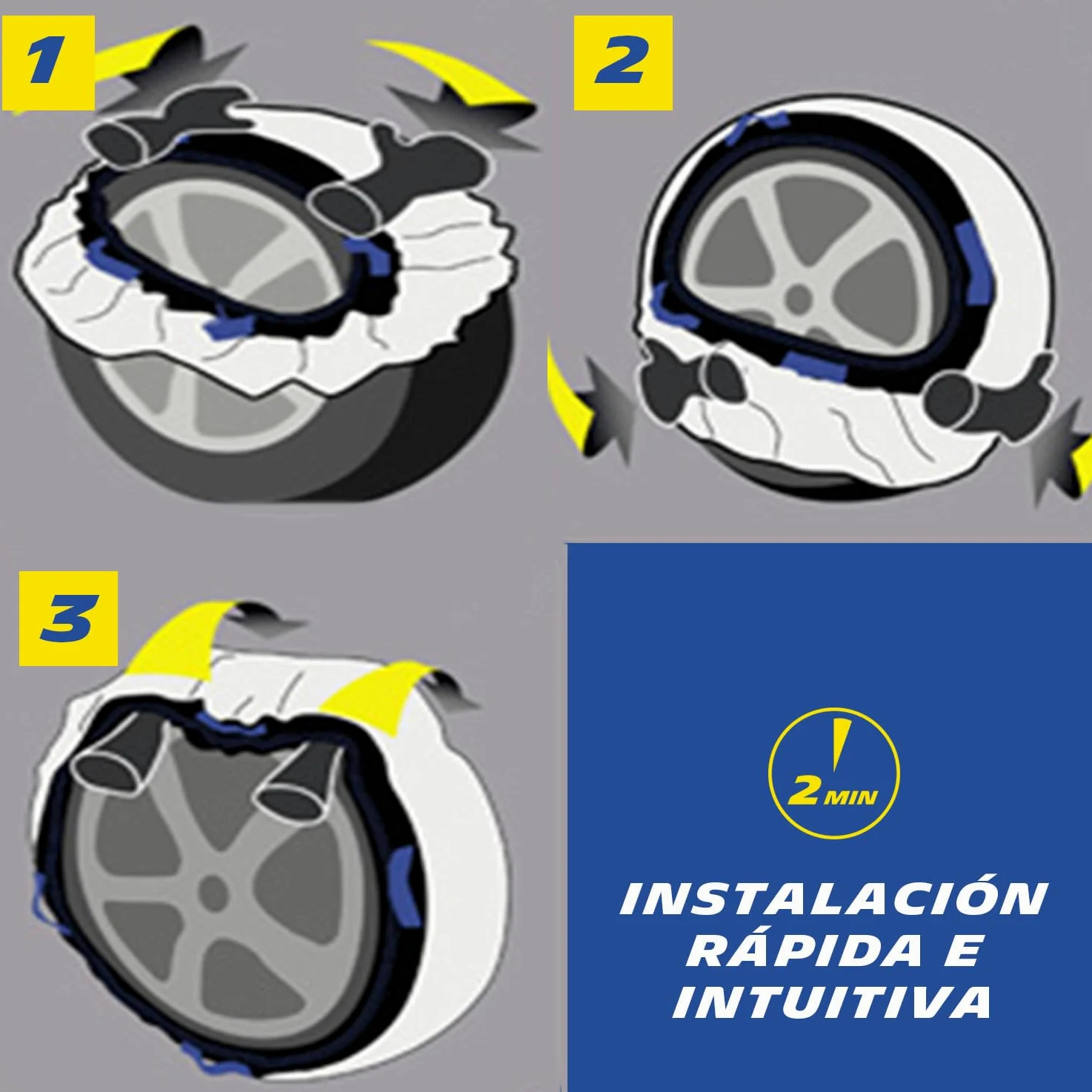 MICHELIN 008419 SOS GRIP Cadenas de nieve textiles Coche, Fundas de nieve para neumáticos EVO 9