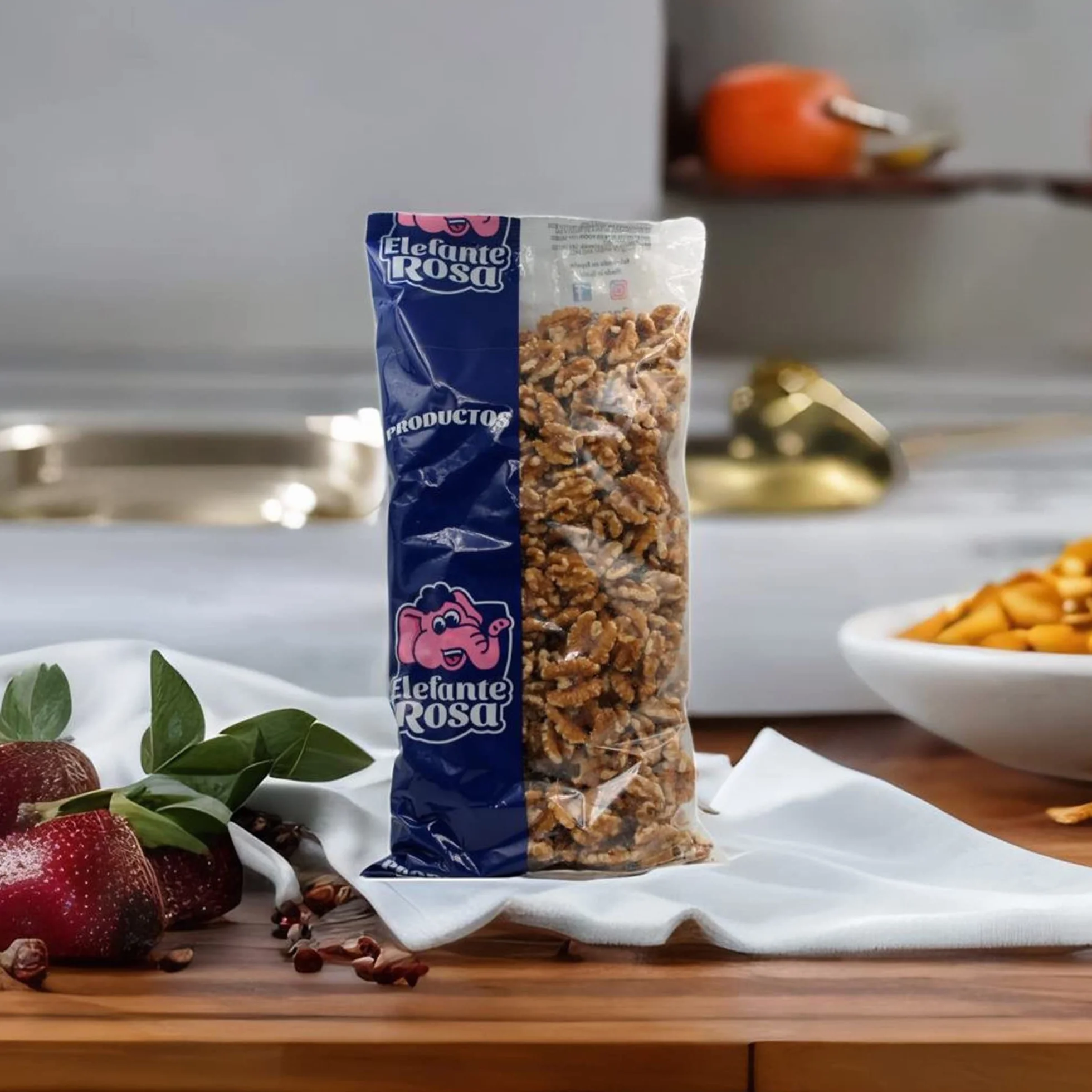 El Elefante Rosa Nueces Peladas Crudas 1kg Mitades Naturales Snack Saludable
