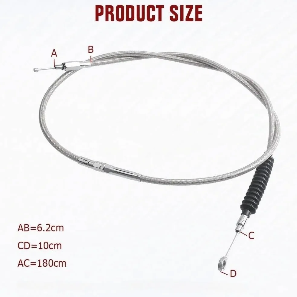 Cable de embrague acero Wolfram para motocicleta, 180CM, para Sportster 883/1200 para Super Low para Iron 883