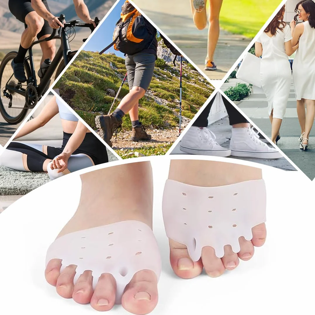 Almohadillas de Silicona para Metatarsal, Separador Dedos Pie de Gel, 2 Pares