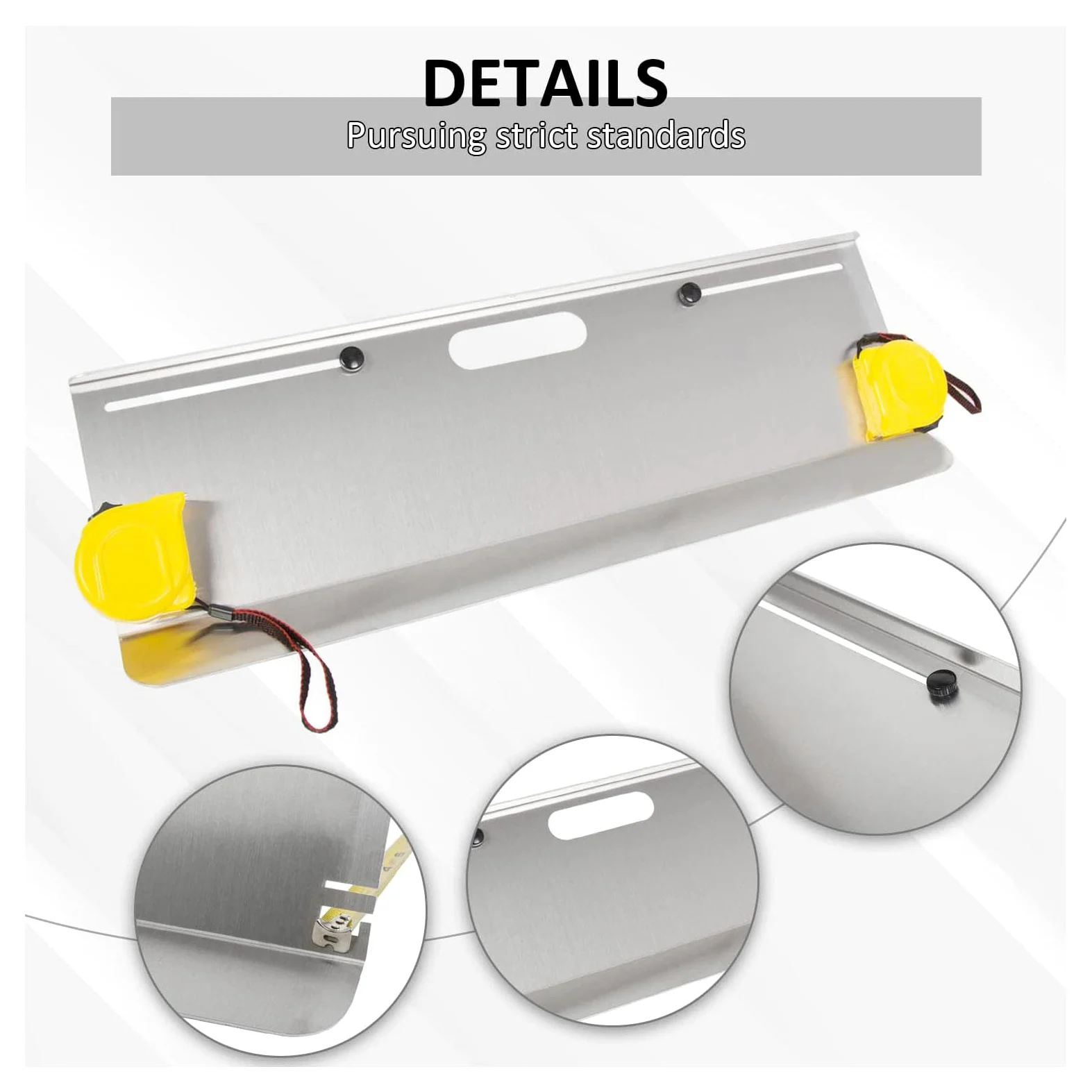 2 Placas de Alineación de Ruedas de Acero Inoxidable, Herramientas de Alineación de Ruedas Automotrices con Cinta Métrica de 5 M para Configuración de Puntera de Bricolaje en Automóviles,