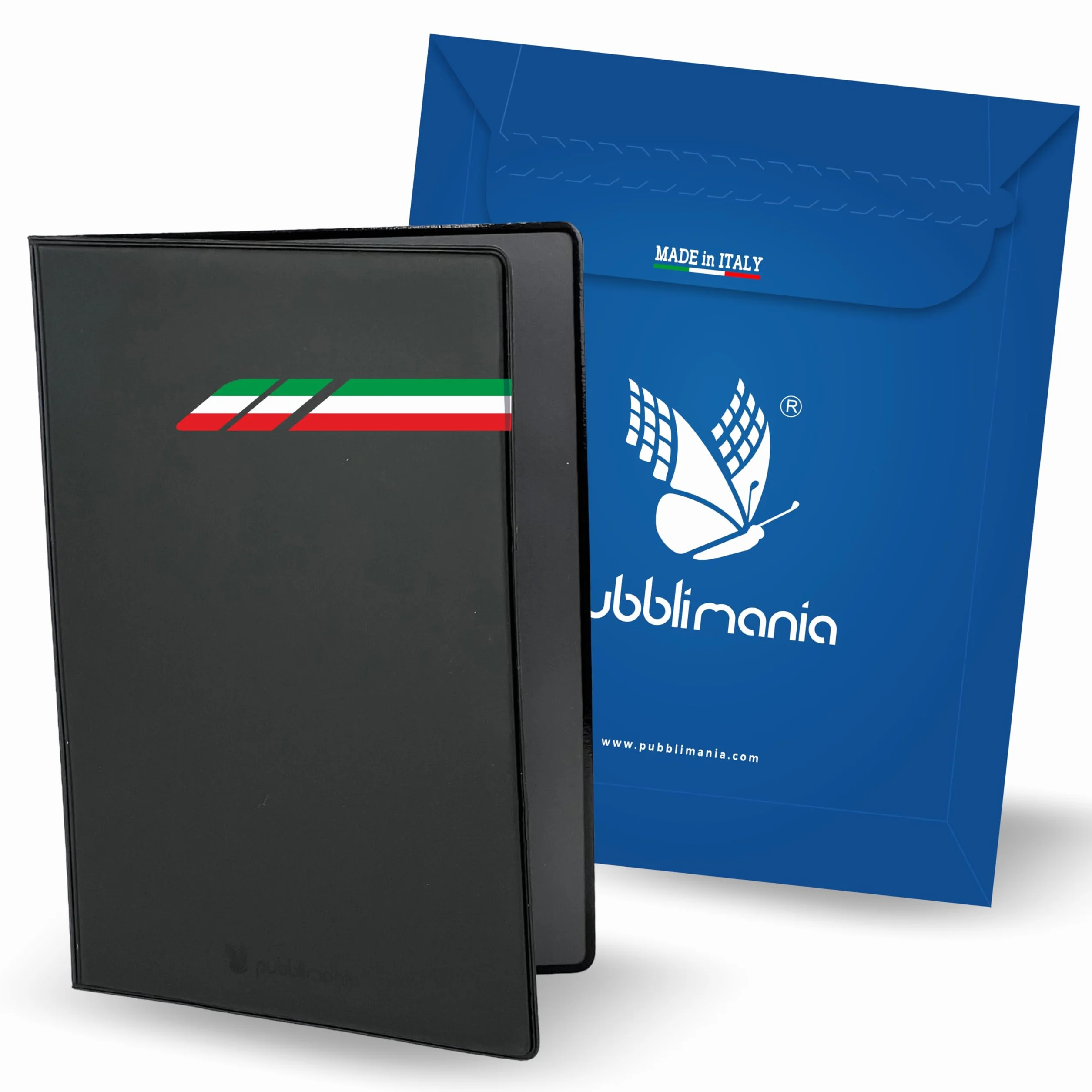 pubblimania Portadocumentos para Coche o Moto, Cierre de Dos Puertas, Fabricado en Italia, para Documentos, Tarjetas, Seguros, Sellos o Documentos de Viaje (Italia)