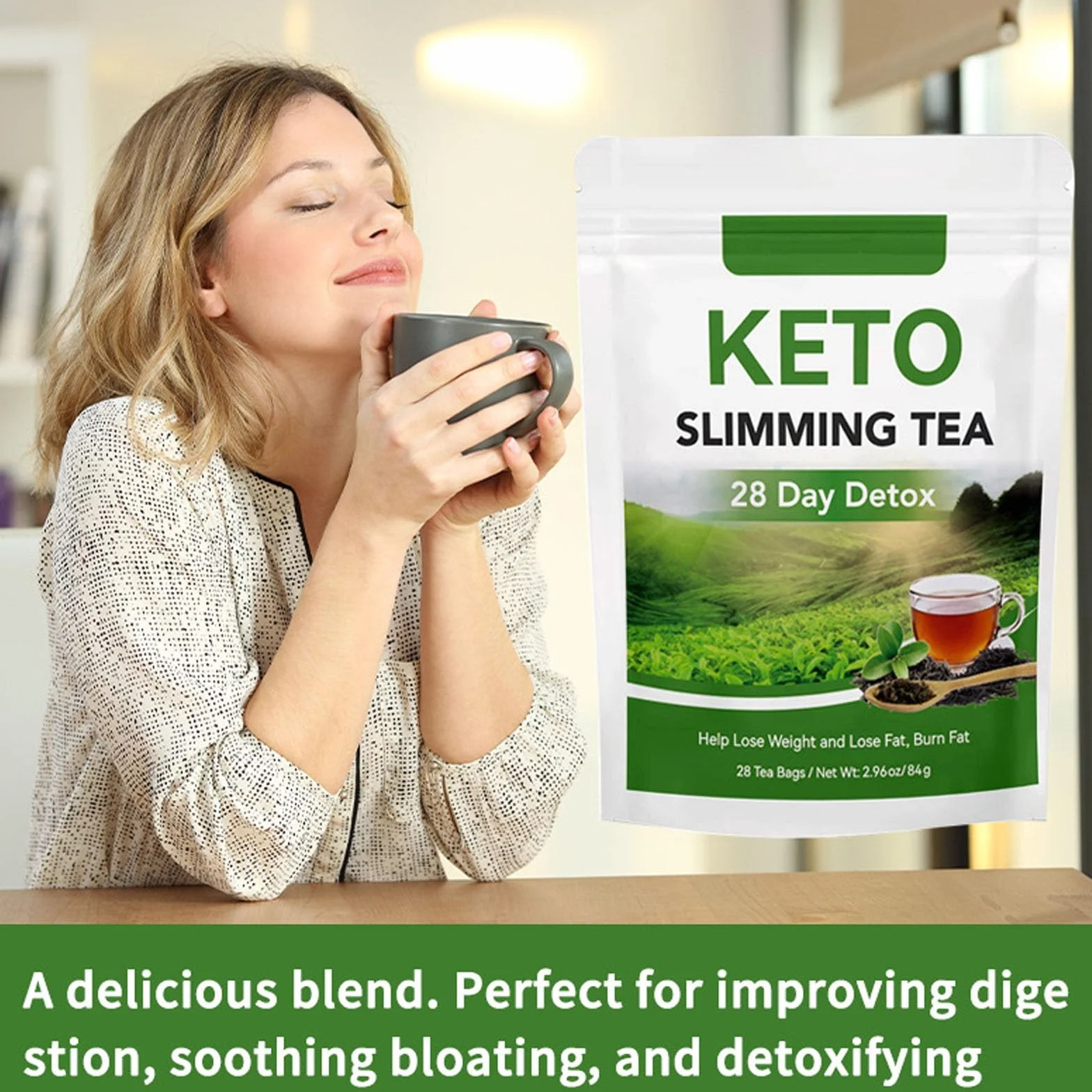 Té De Hierbas Naturales Adelgazante 28 Días Desintoxicación Cintura Estómago Plano Control De Peso 2pcs