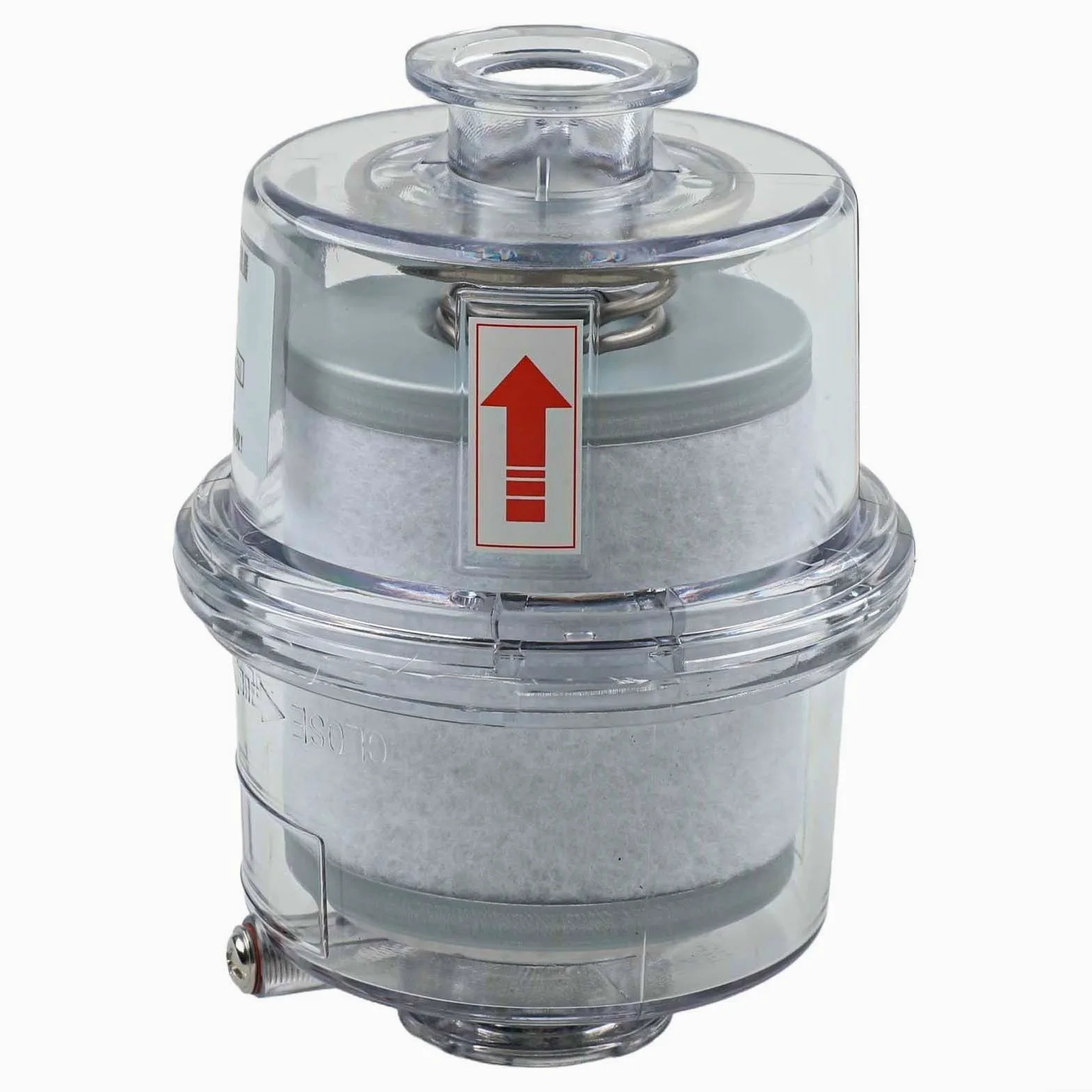Dispositivo de eliminación de niebla de aceite para bomba de vacío para brida KF25/KF40, separador de filtro de escape de eficiencia del 95%, carcasa transparente de alta temperatura para
