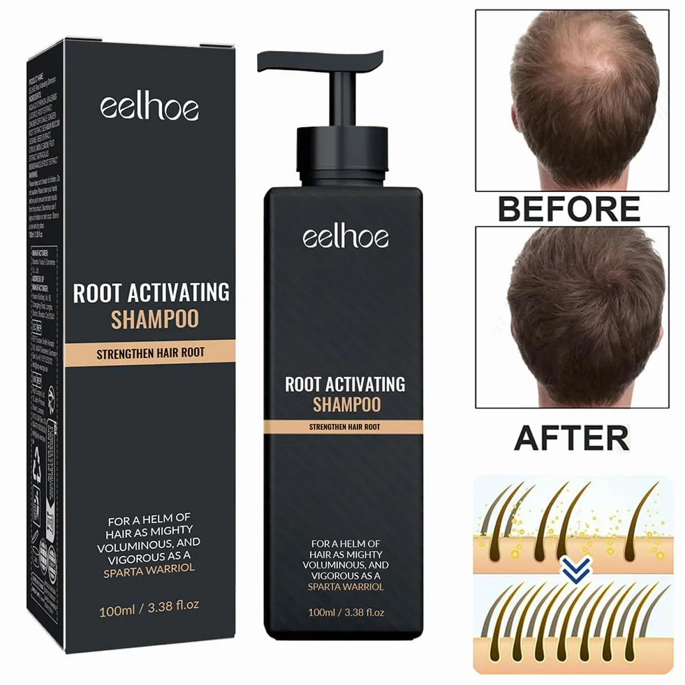 Champú activador de raíz para hombres pérdida de cabello espesor repara suaviza fortalece