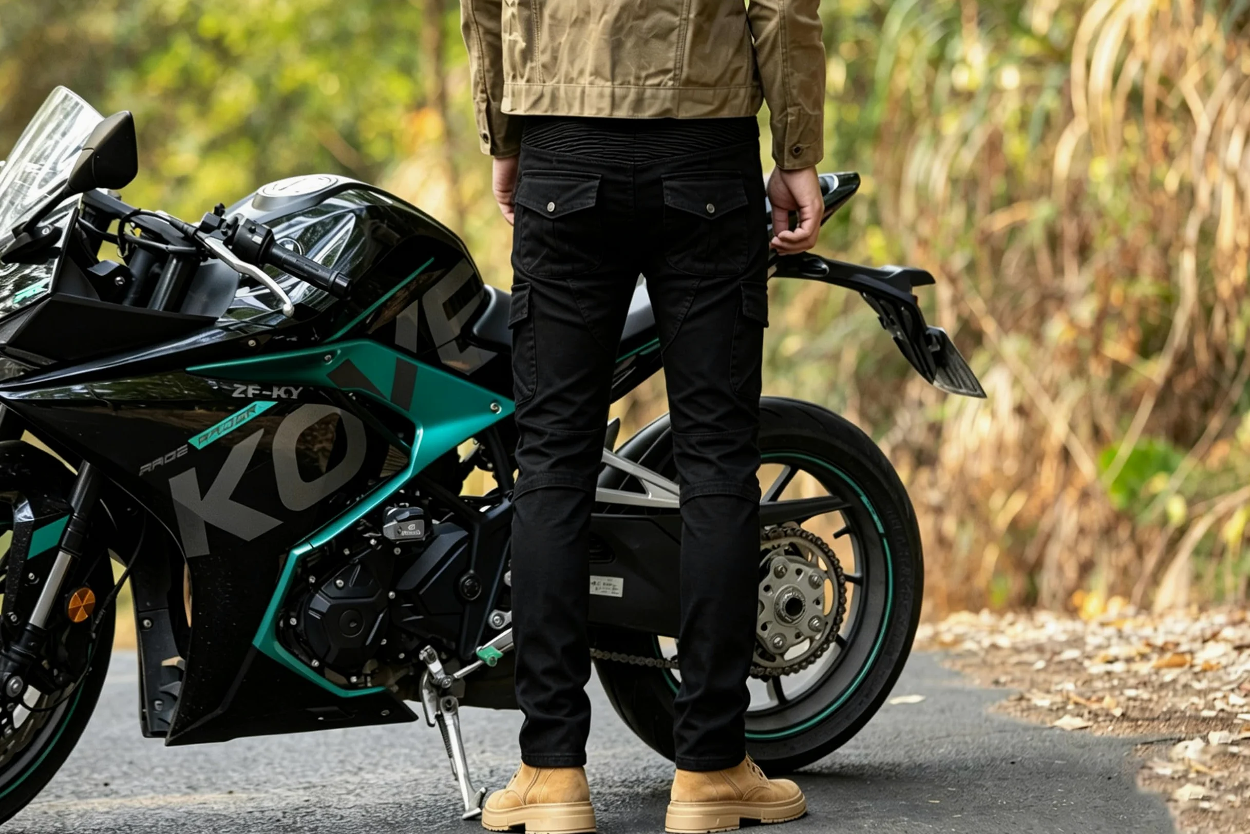 CTBQiTom Pantalón Moto para Hombre con Revestimiento Protector de aramida Pantalón de Moto con Coraza Desmontable CE