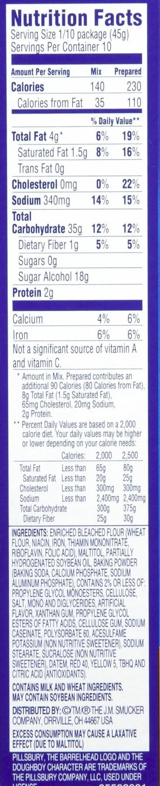 Pillsbury Azúcar Libre Amarillo Pastel Mix 16 oz