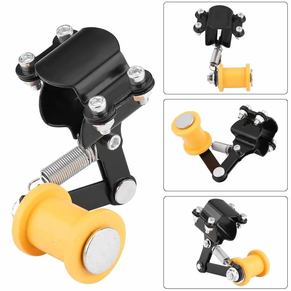 Tensor de cadena - Ajustable de ajuste Tensor de cadena Perno en el rodillo Accesorios modificados for motocicleta Herramienta universal Negro