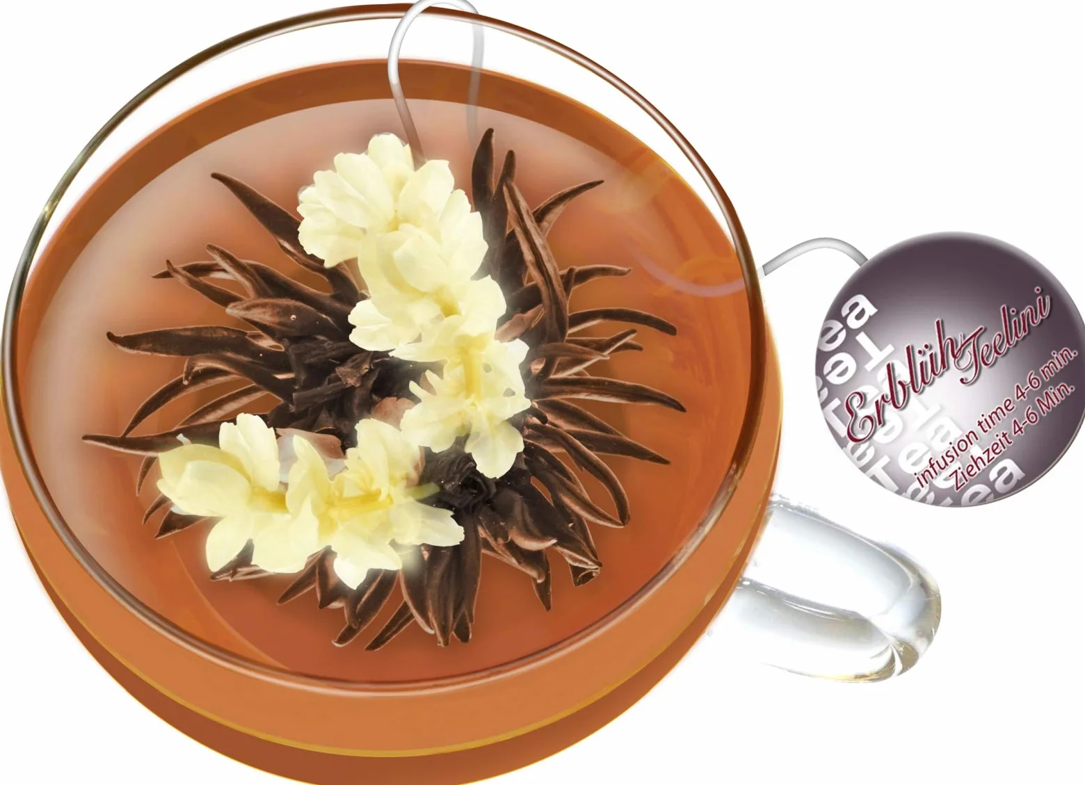 Creano Teelini Flores de Té Blanco y Negro 12 uds Cofre de Madera Sostenible 8 Variedades Regalo Premium Mujer