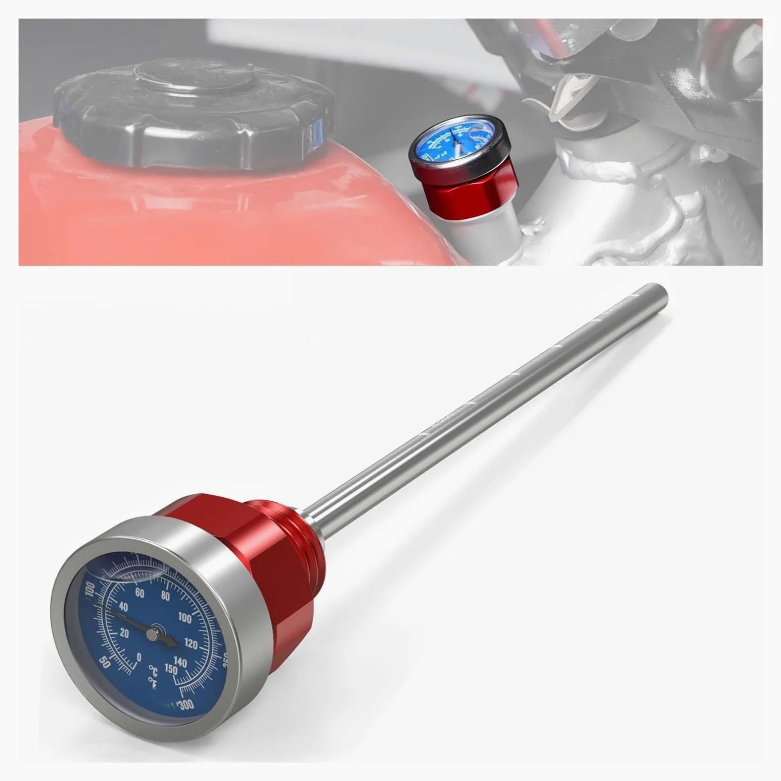 Nivel Aceite Varilla Varilla Nivel Aceite para Motocicleta con Medidor Temperatura Termómetro para XR650L para XR 650 L 1993-2024