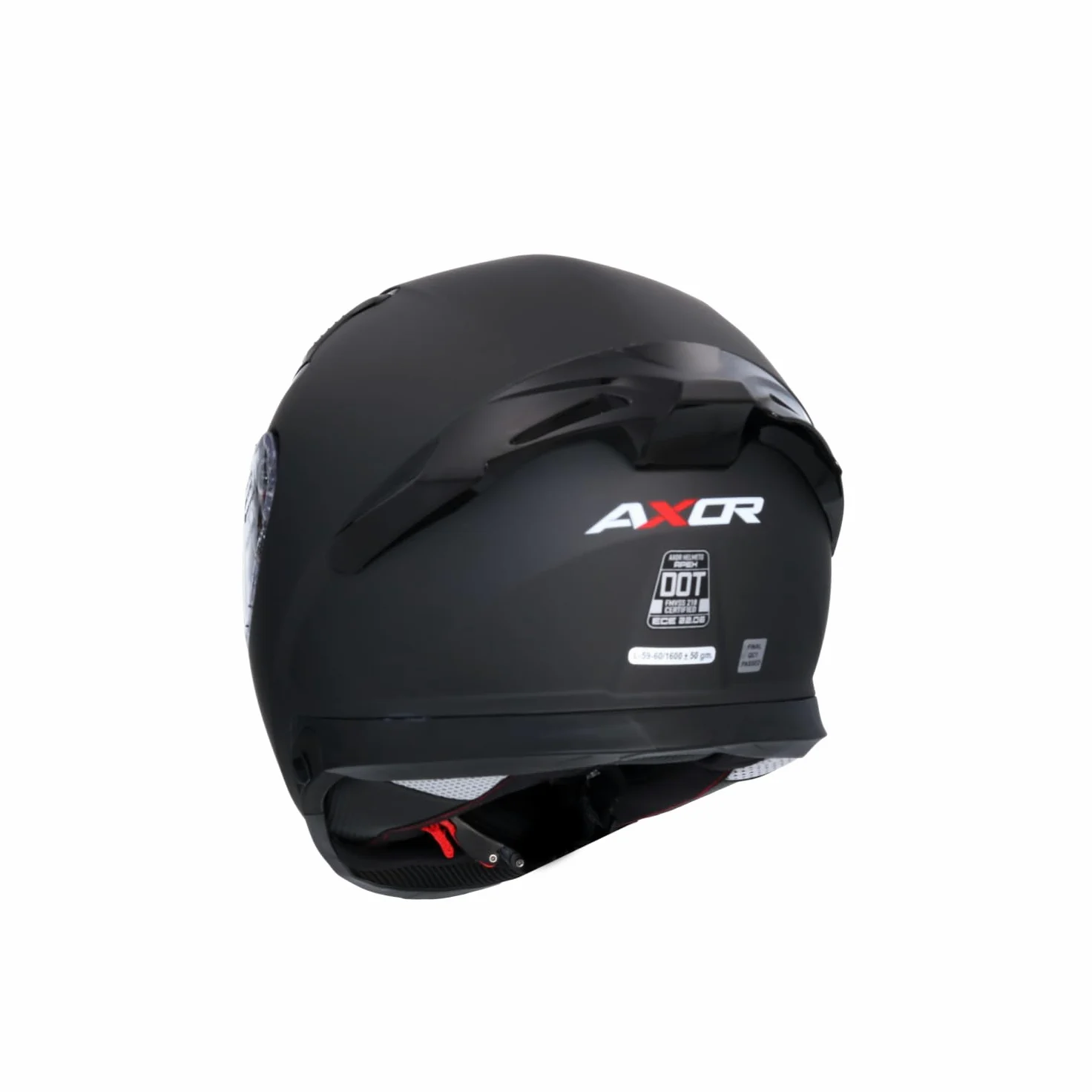 Casco AXOR Apex Solid Casco Integral de Moto Negro Mate con Pantalla Extra y Lente Solar, Diseño Deportivo, Talla L