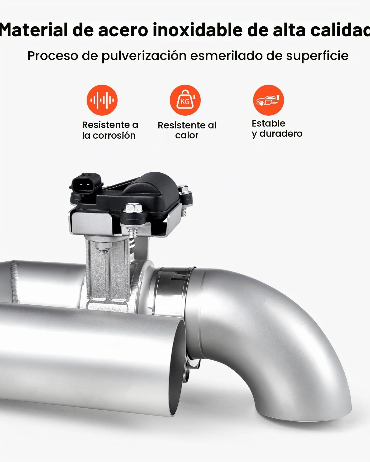 VEVOR Válvula de Escape Eléctrica Universal 6,35 cm, Acero Inoxidable, con Control Remoto, Tubo en Y, Caja de Control Remoto, para Camiones, Sedanes, Autos Deportivos y SUV, Color Metal Natural
