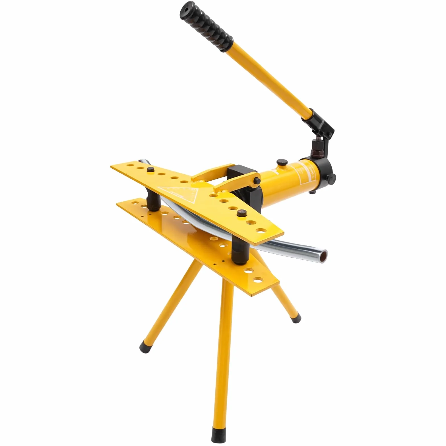 Dobladora de tubos hidráulica manual para flexión máx. 90°, fuerza de flexión hidráulica con 6 tubos de presión, juego de flexión potente, válvula de purga de aire, anillos de sellado