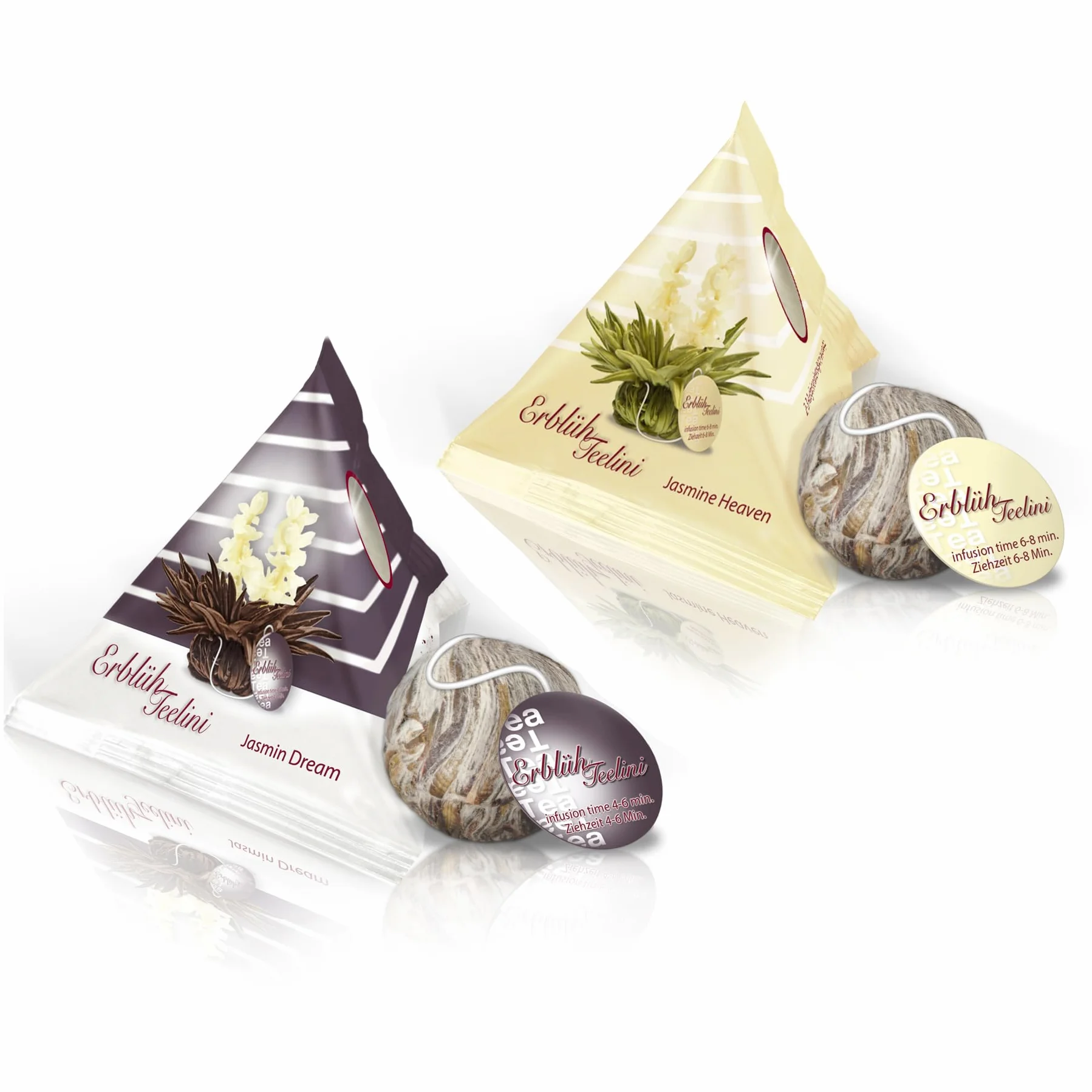 Creano Teelini Flores de Té Blanco y Negro 12 uds Cofre de Madera Sostenible 8 Variedades Regalo Premium Mujer