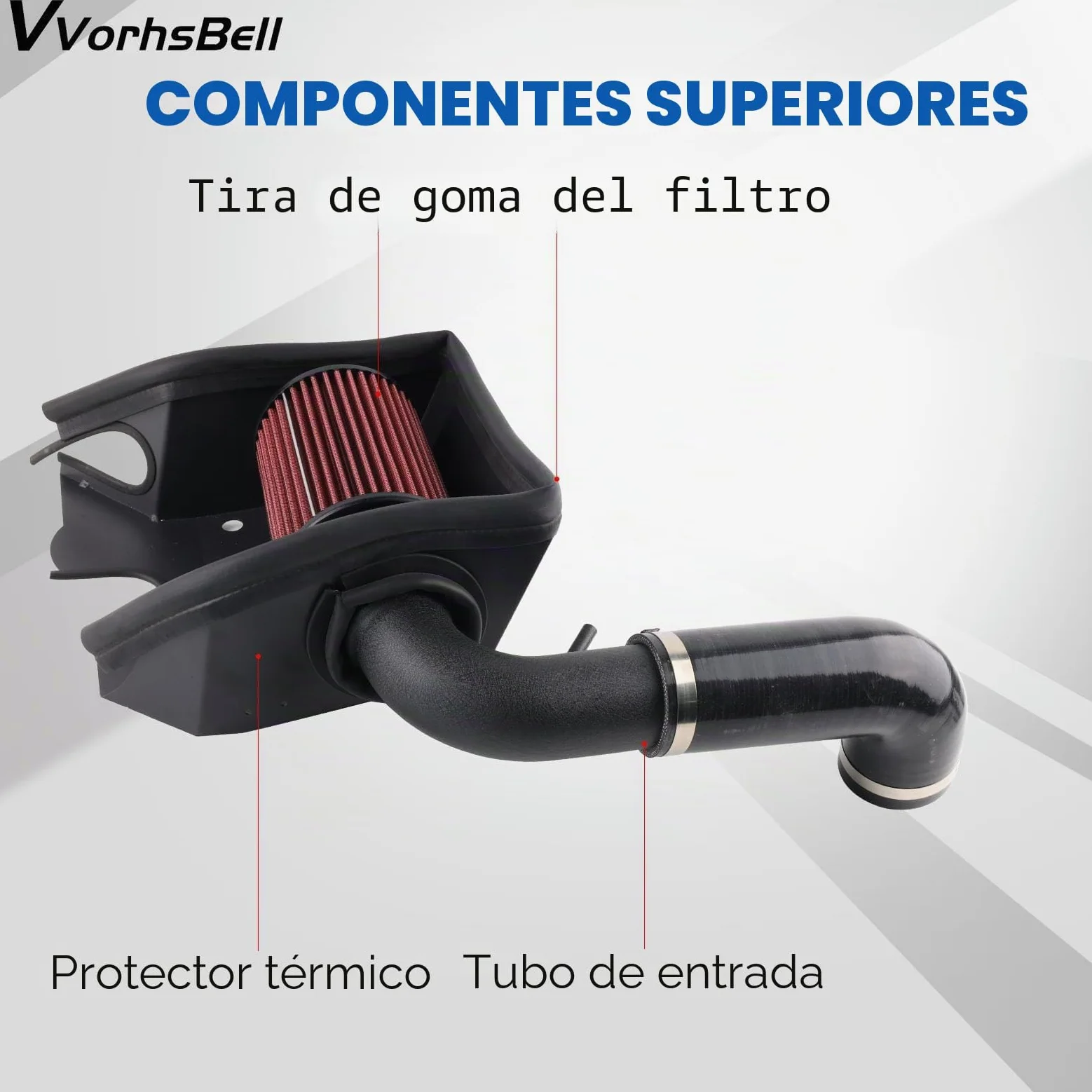 Kit de admisión de aire frío compatible con motores Audi A3 Q2 Q3 VW Golf MK7 1.4L EA211, sistema de admisión de aire de alto rendimiento con escudo térmico