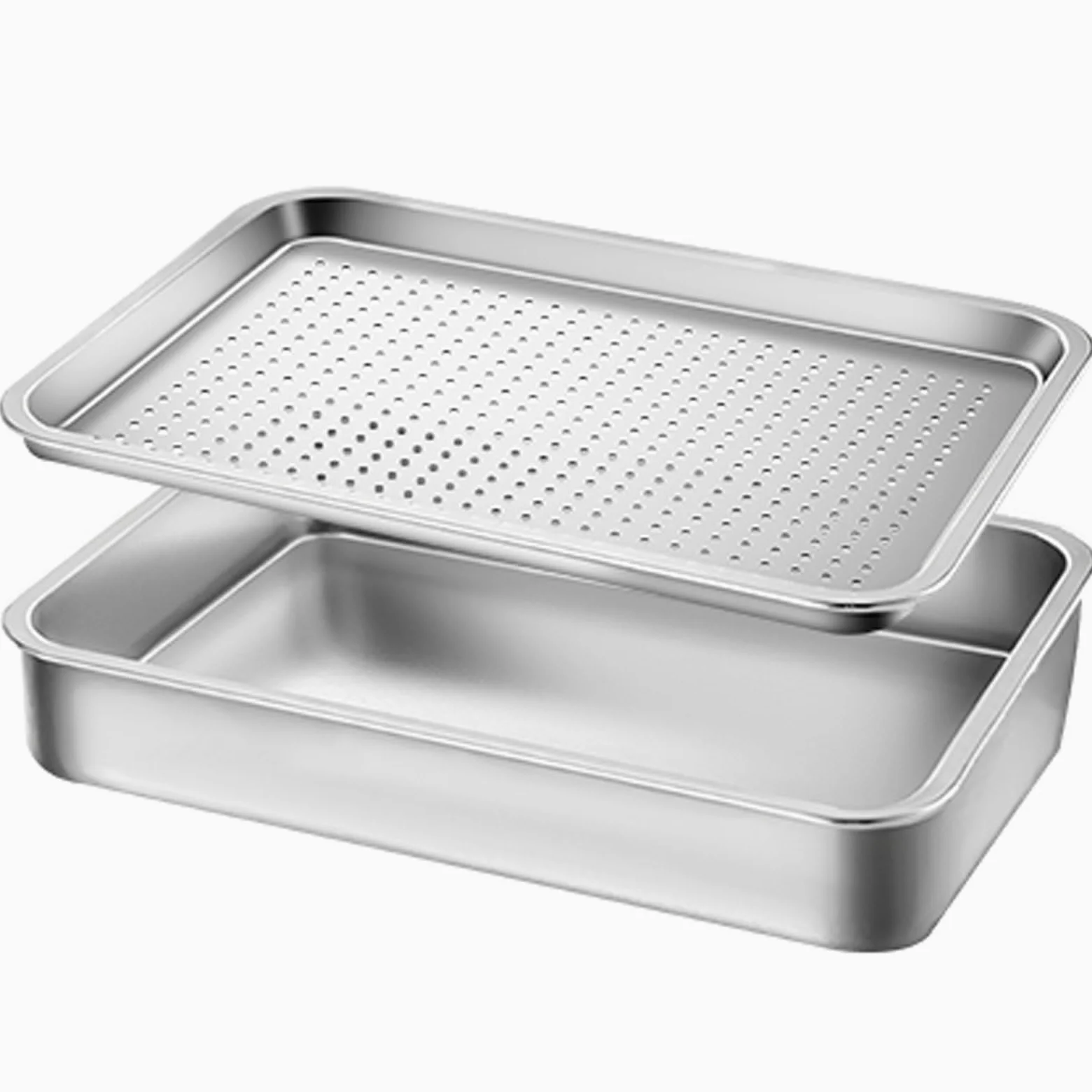 Bandeja de drenaje de aceite de metal resistente con filtro de alta temperatura y resistente a la corrosión, 36 x 27 x 15 cm, perfecta para limpiar suelos y encimeras, recogedor de aceite para