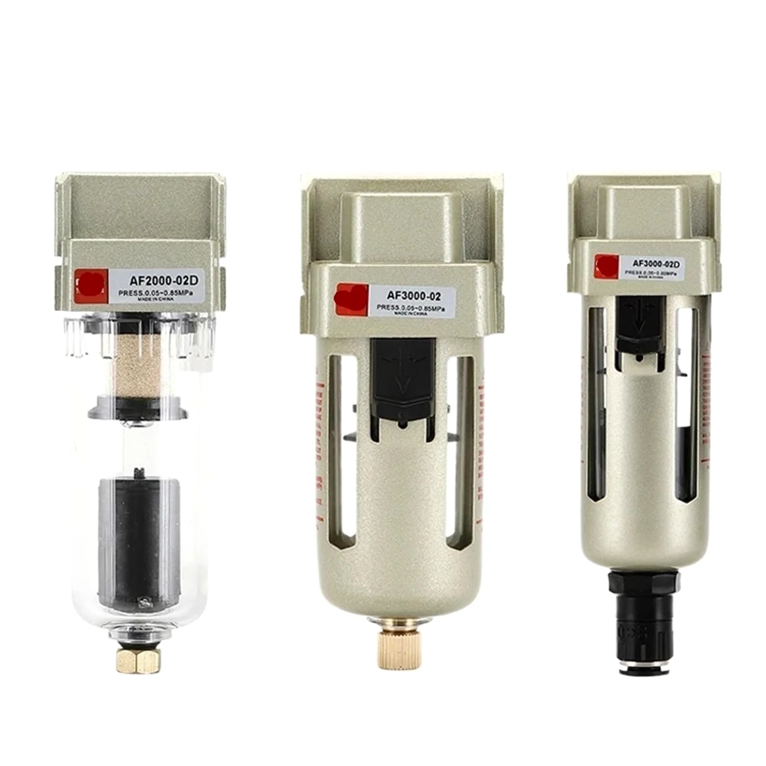AF3000-02 1/4 AF3000-03 3/8 Procesador de Fuente de Aire Bomba neumática Filtro Separador de Aceite y Agua Drenaje automático(AF5000-10)