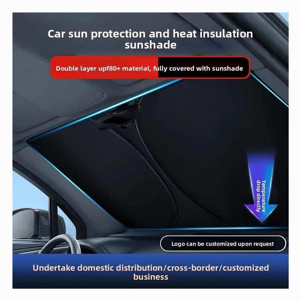 Parasol para Coche Parasol para Parabrisas Coche Protector Solar Reflectante Calor para Estacionamiento Cubierta Universal para Ventana Delantera Automático