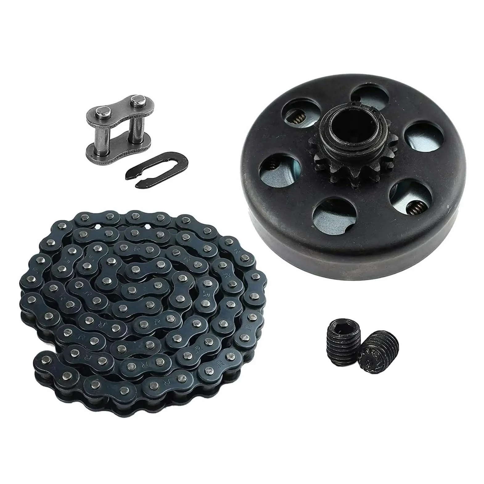 Juego de discos de embrague Ajuste para Mini bicicleta motor embrague Kit eje 12T piñón acero duradero Embrague Asamblea