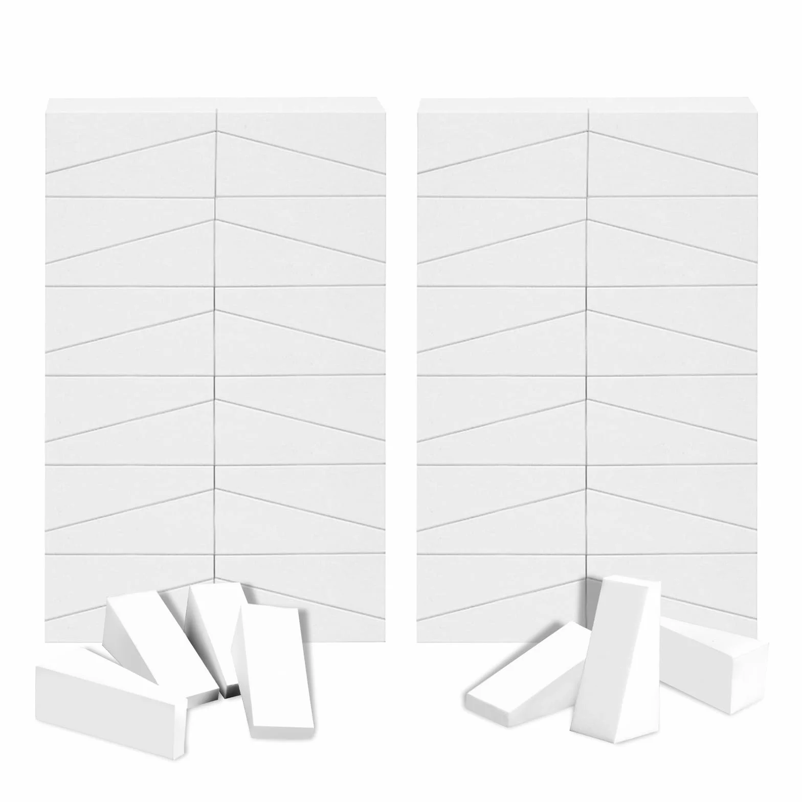 48 Piezas Esponjas de Maquillaje Triangulares Sin Látex - Blanco
