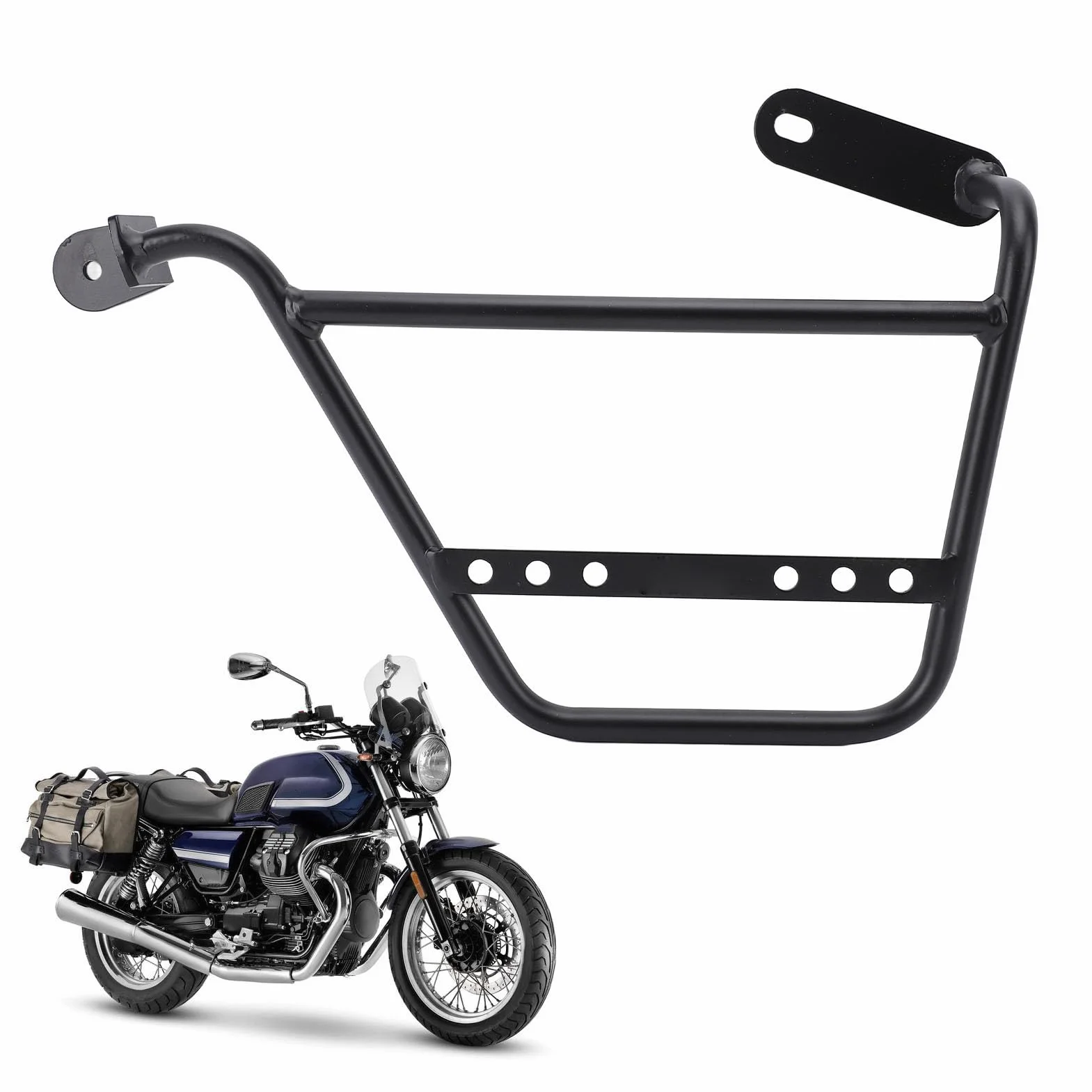 Pastel de Equipaje Lateral de la Motocicleta: Soporte de Soporte de Tubo de Hierro de 12 Mm Fuerte para V7 Stone Special, Classic Trofeo y (Izquierda: MV833 BBZJ)