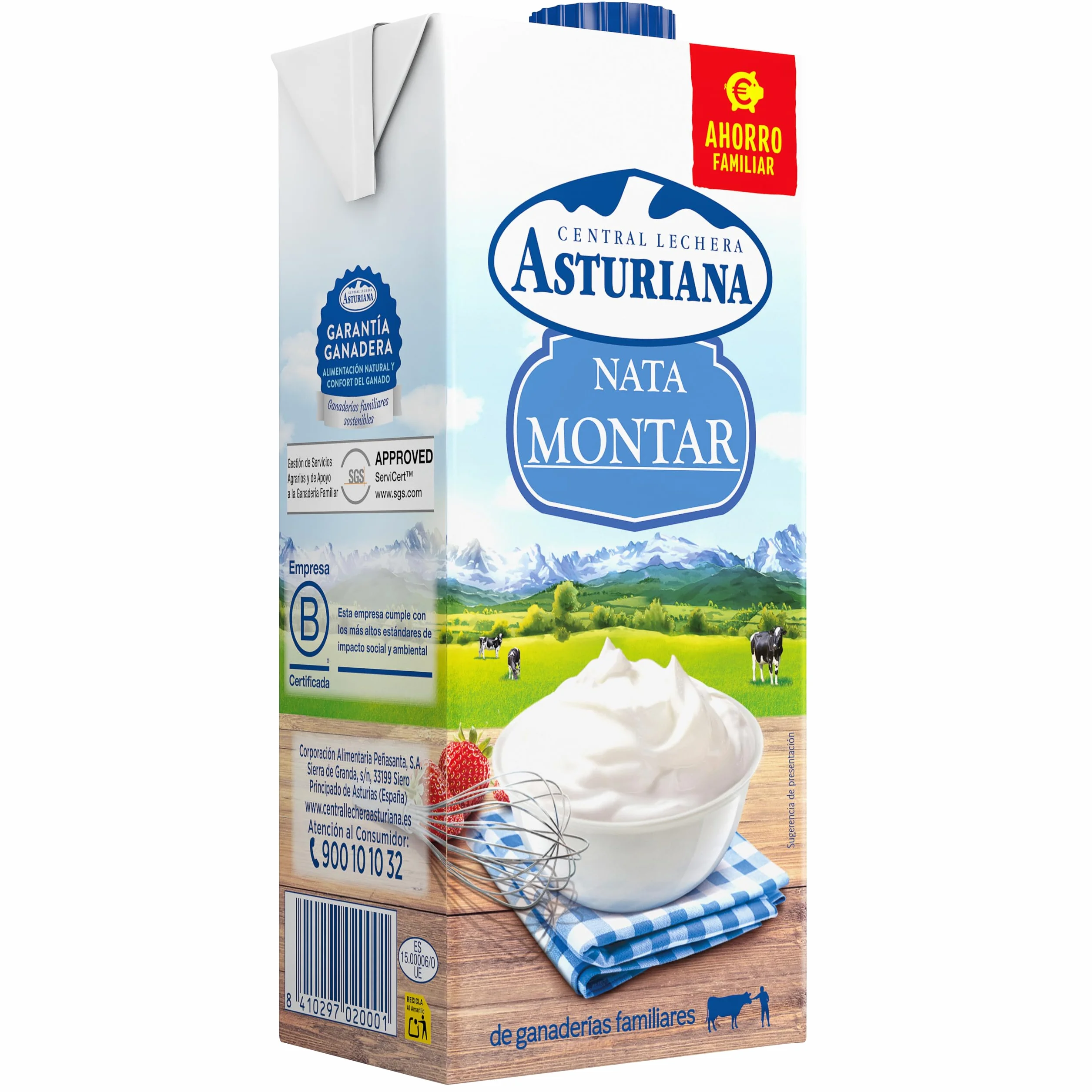 Central Lechera Asturiana Nata para Montar 35% MG Brik 1L
