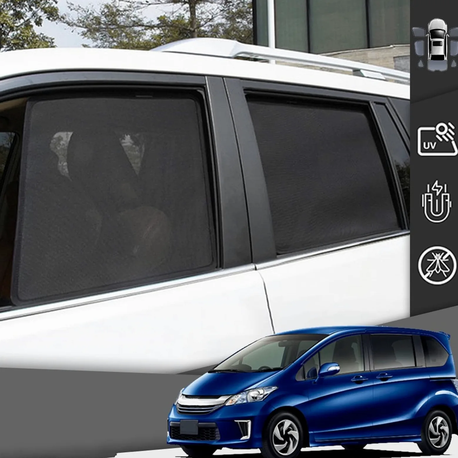 Parasol Coche Delantero Para Freed GB3 2009-2016 Parasol Magnético Coche Marco Parabrisas Delantero Cortina Ventana Lateral Trasera Bebé Visera Parasol Parasol Luna Coche ( Talla : Front Windshield1 )