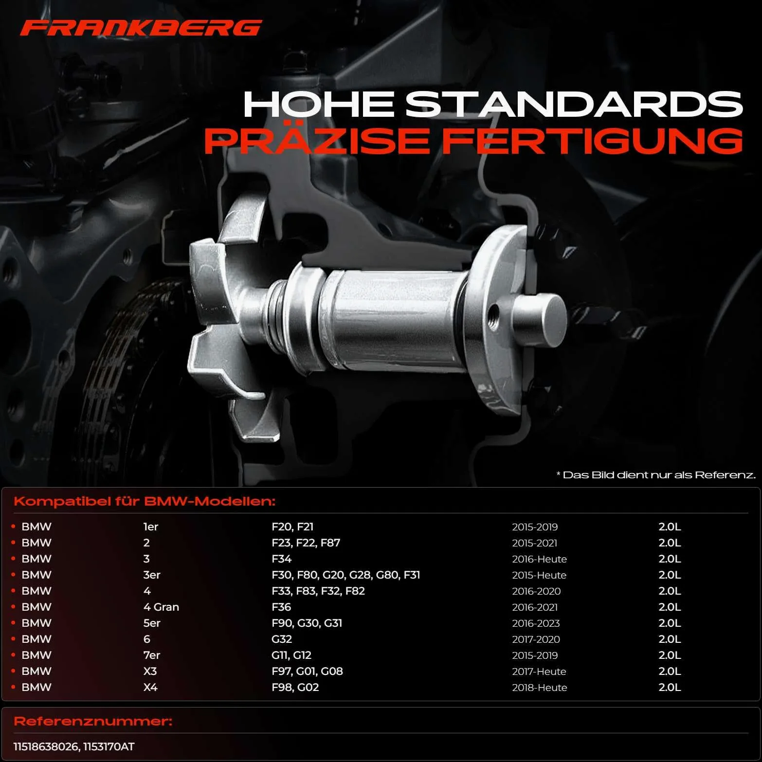 Frankberg Refrigerante de la bomba de agua 1153170AT | Compatible con: 6 Gran Turismo G32, Serie 7 G11 G12, 4 Cabriolet F33 F83, 4 Gran Coupé F36, X3 F97 G01 G08