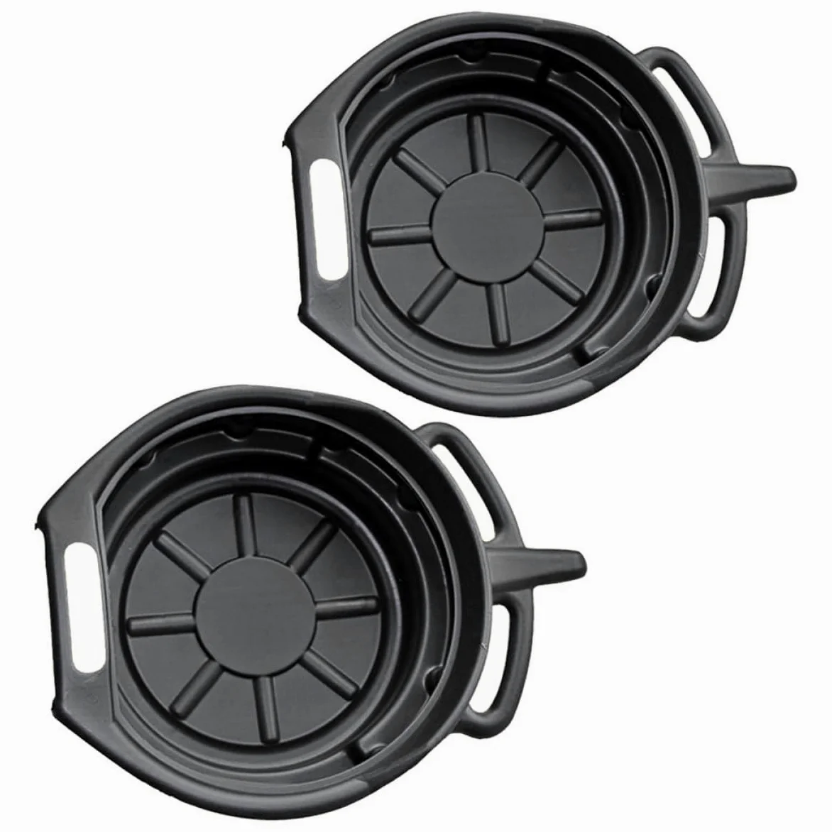 SHINEOFI Bandejas de Drenaje de Aceite de PE Resistentes 10l y 15l, Juego de 2 para Coche, Accesorio Automotriz para Mantenimiento y Cambio de Aceite, Uso en Taller y Garaje