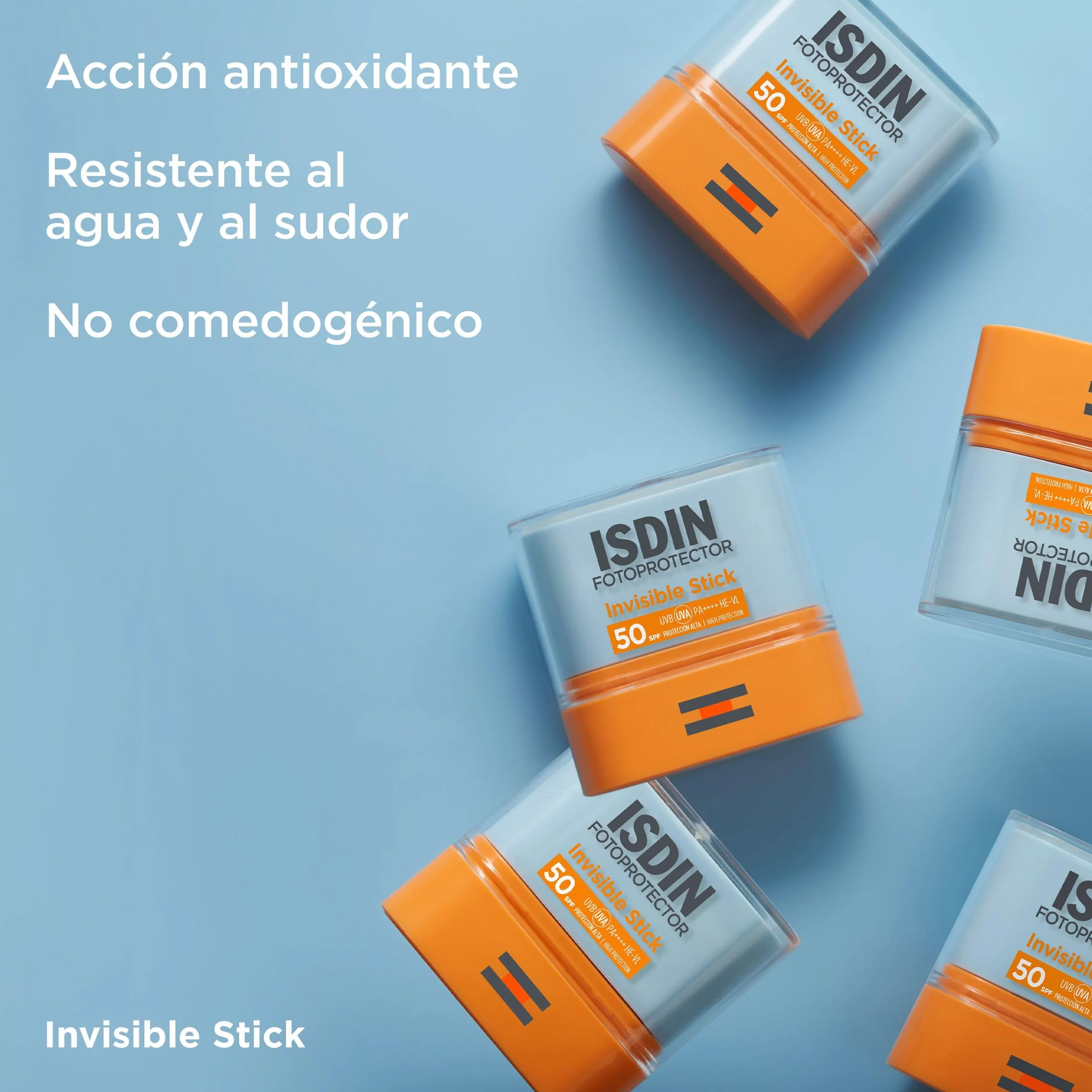 ISDIN Fotoprotector Invisible Stick SPF 50 Protector Solar Resistente Al Agua, No Pegajoso 10 g