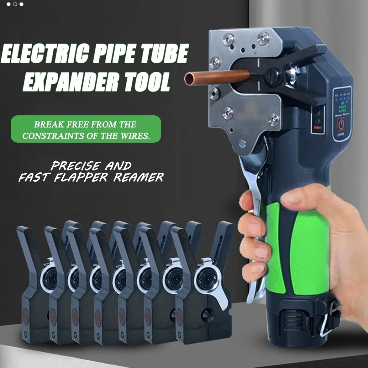 Juego de Herramientas de abocardado eléctrico Profesional con 8 Accesorios, Herramienta de abocardado de Tubos de Cobre, for Tubos de Freno y Aire Acondicionado