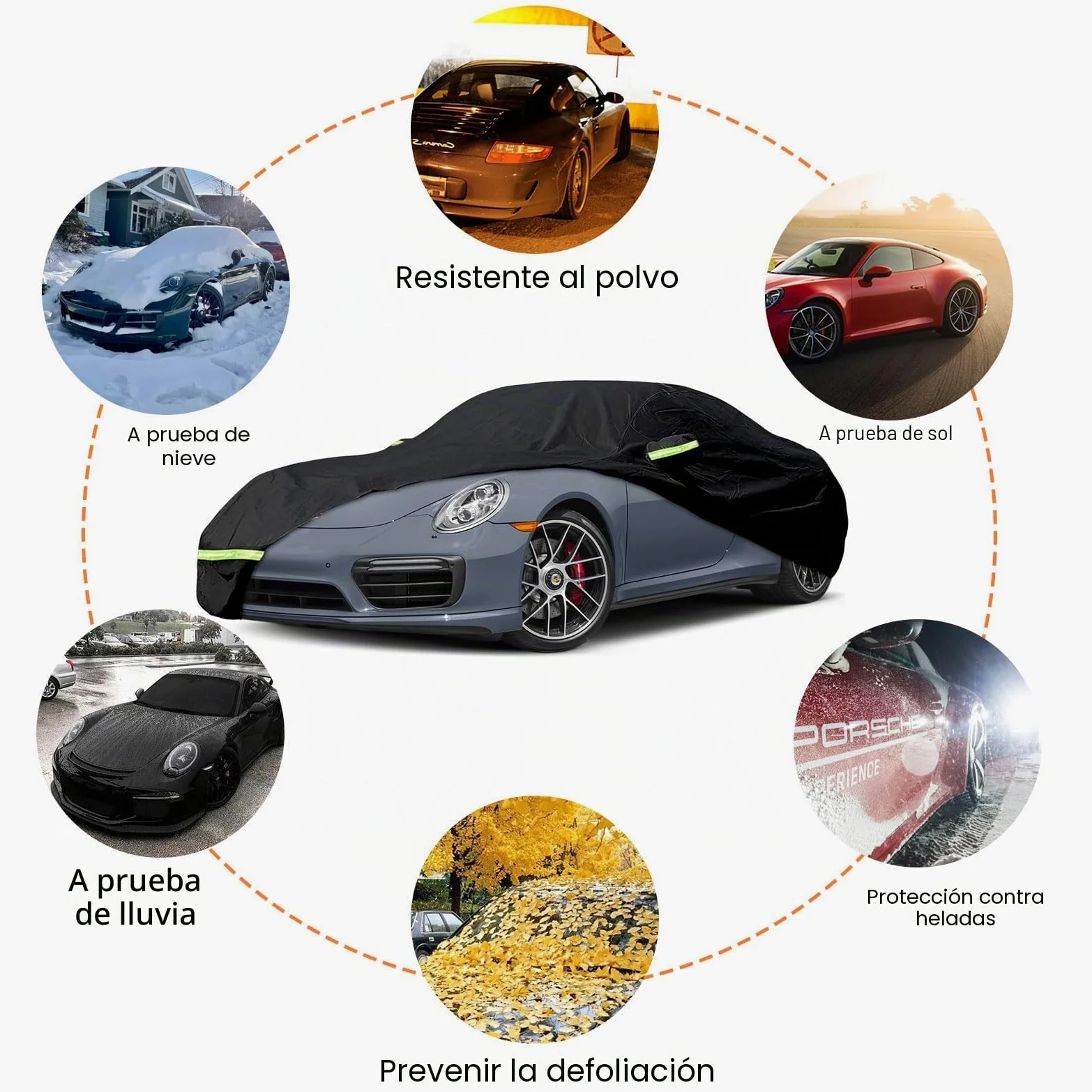 Funda Coche Reemplazo para Porsche 911 (Series 991/992/996/997) 1998-2024, Funda para Coche Exterior Cubre Coches Impermeable Transpirabl Coberturas Completas protección de Nieve, Lluvia, Polvo