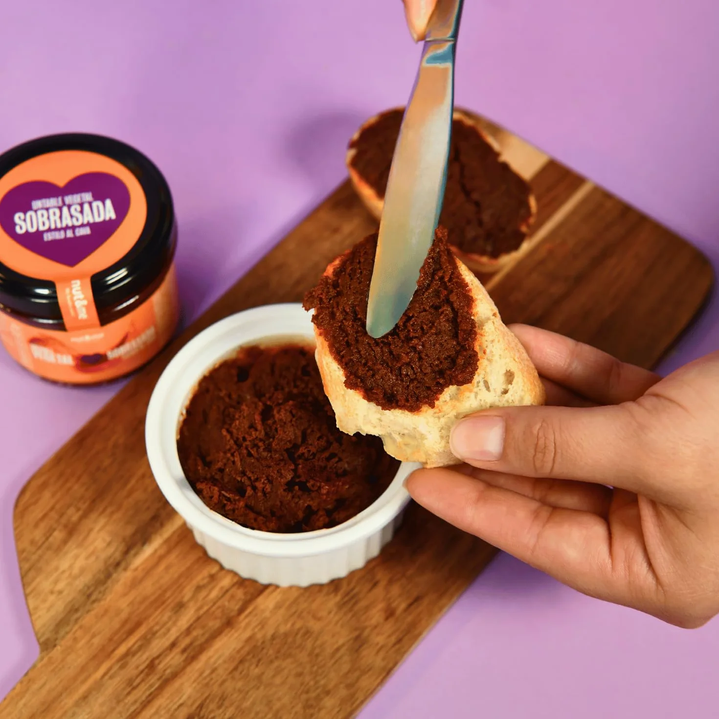 Nut&me Paté Vegetal Estilo Sobrasada al Cava 200g Vegano Alto en Fibra Sin Gluten Sin Lactosa Pack 2x100g