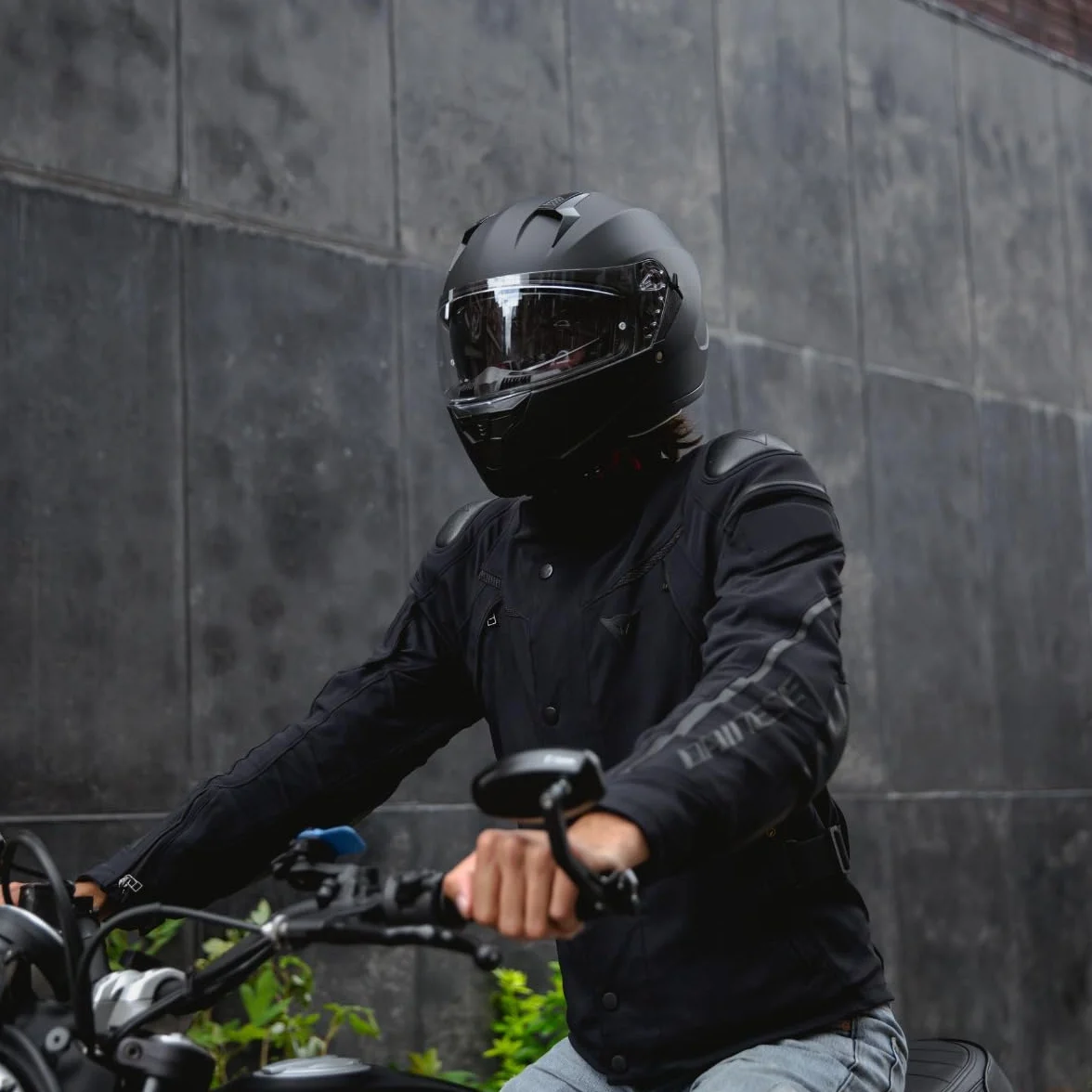 VINZ Kennet Casco Integral Moto | con Visera Solar | ECE 22.06 Homologado | Casco Scooter & Ciclomotor | En Tamaño XS - XXL | para Hombre y Mujer - Negro Mate