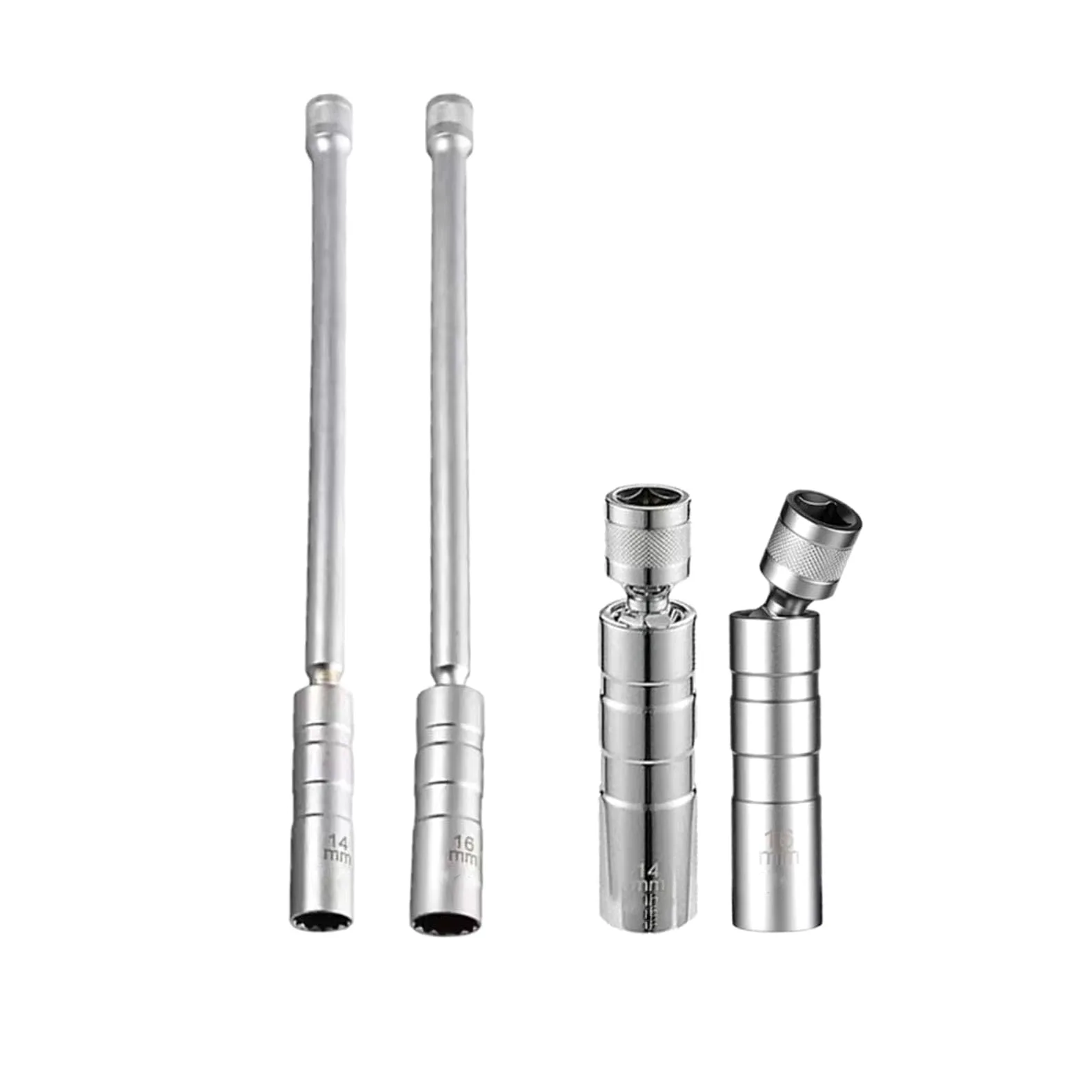 Llave De Bujía 14mm 16mm 4 Uds Automotriz para Llave Enchufe Bujía Giratorio Magnético Delgado para Herramienta Extracción Enchufe Encendido Pared