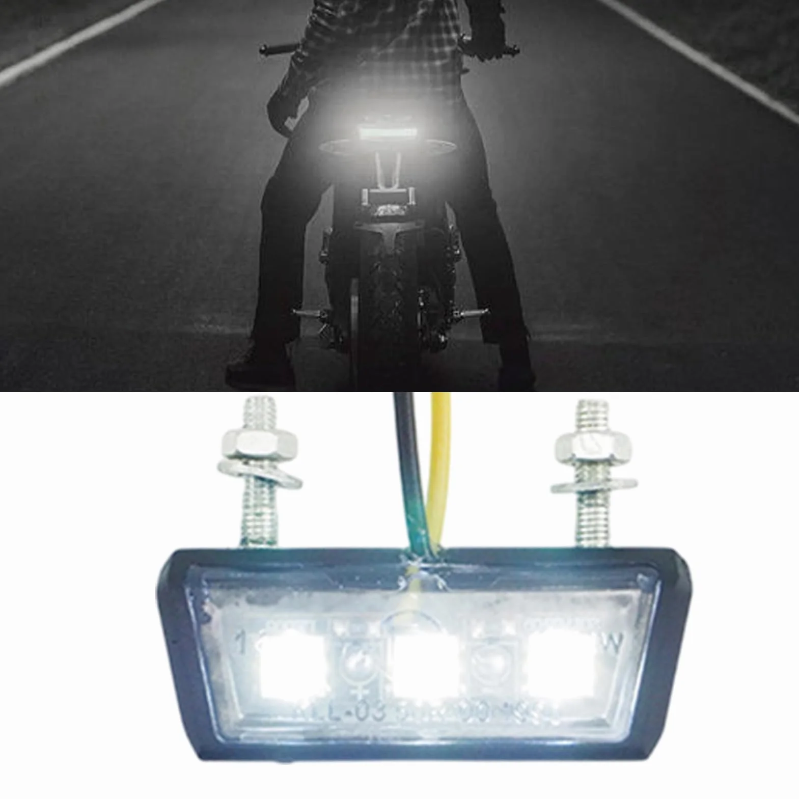 Luces LED para Motocicleta | Luz de Matrícula para Moto | Luz Trasera Desmontable Antivibraciones Impermeable Para Uso Urbano