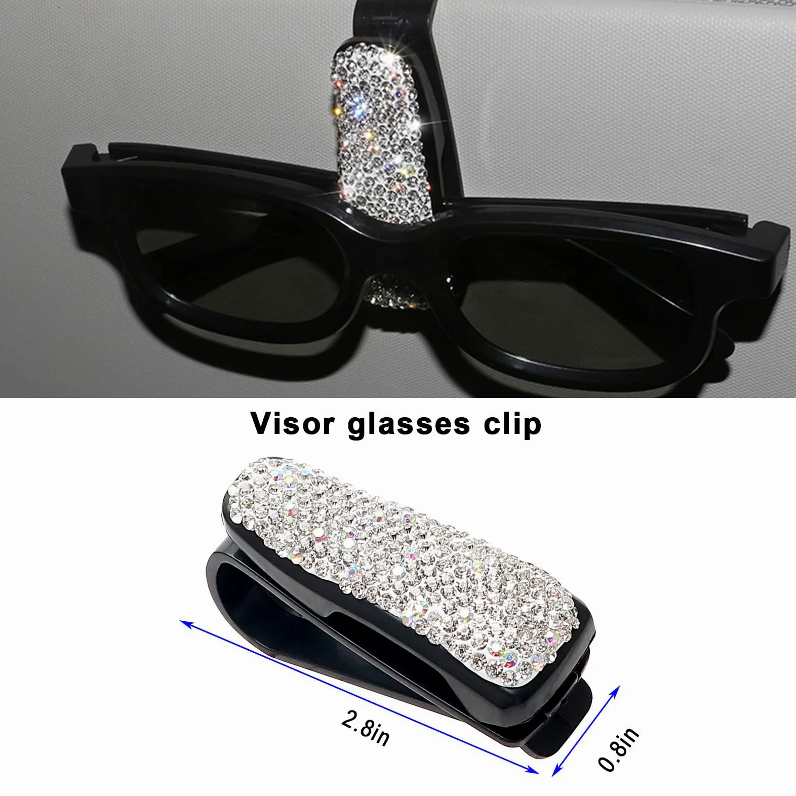 Bling Auto Accesorios Interior Mujeres Brillantes Soporte para gafas para coche Zündring