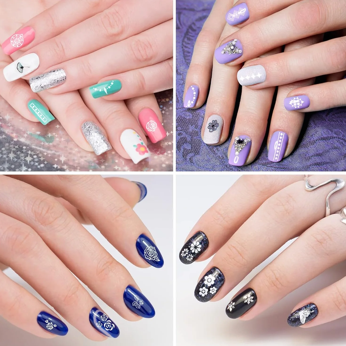 Kit de Estampado de Uñas 8 Pcs Placas Estampacion Stamping Uñas