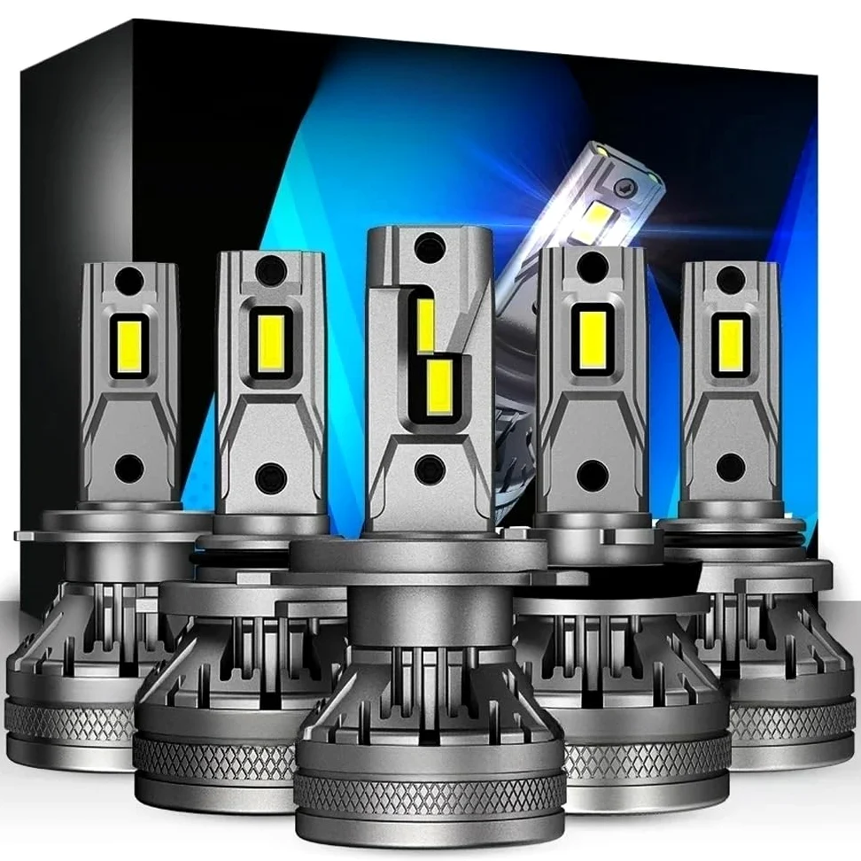 Bombillas LED for faros delanteros de coche H7, H4, H11, H8, H9, H1, H3, 9004, 9005, 9006, 9007, 120 W, 22000 LM, decodificador, faros antiniebla de 6500 K.(H1)